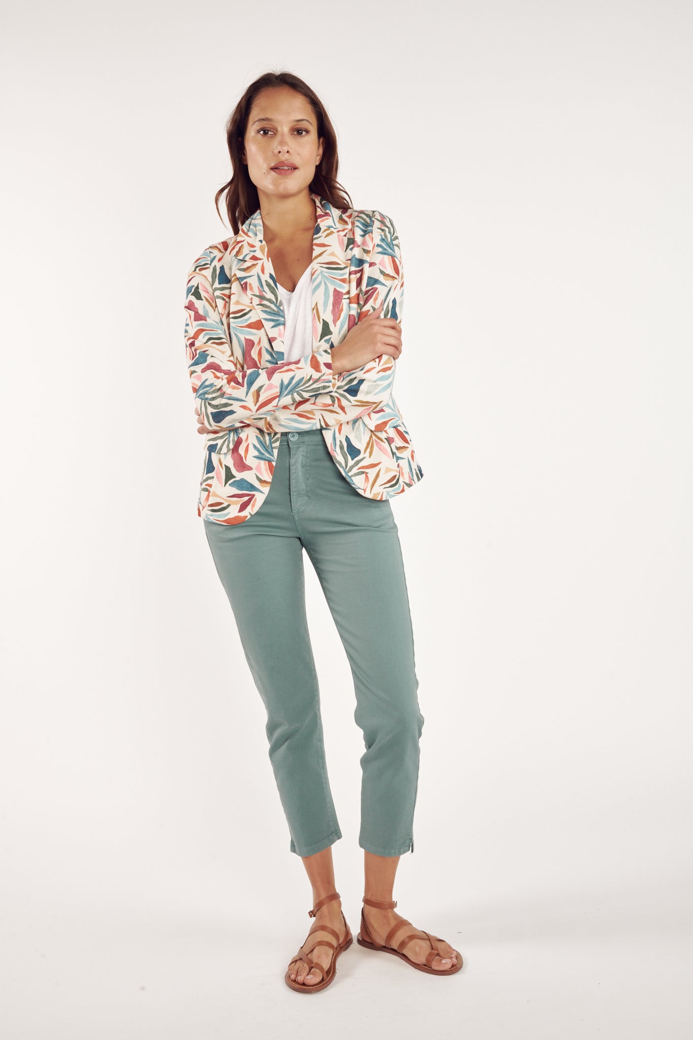SALVADOR LEAF PRINT BLAZER