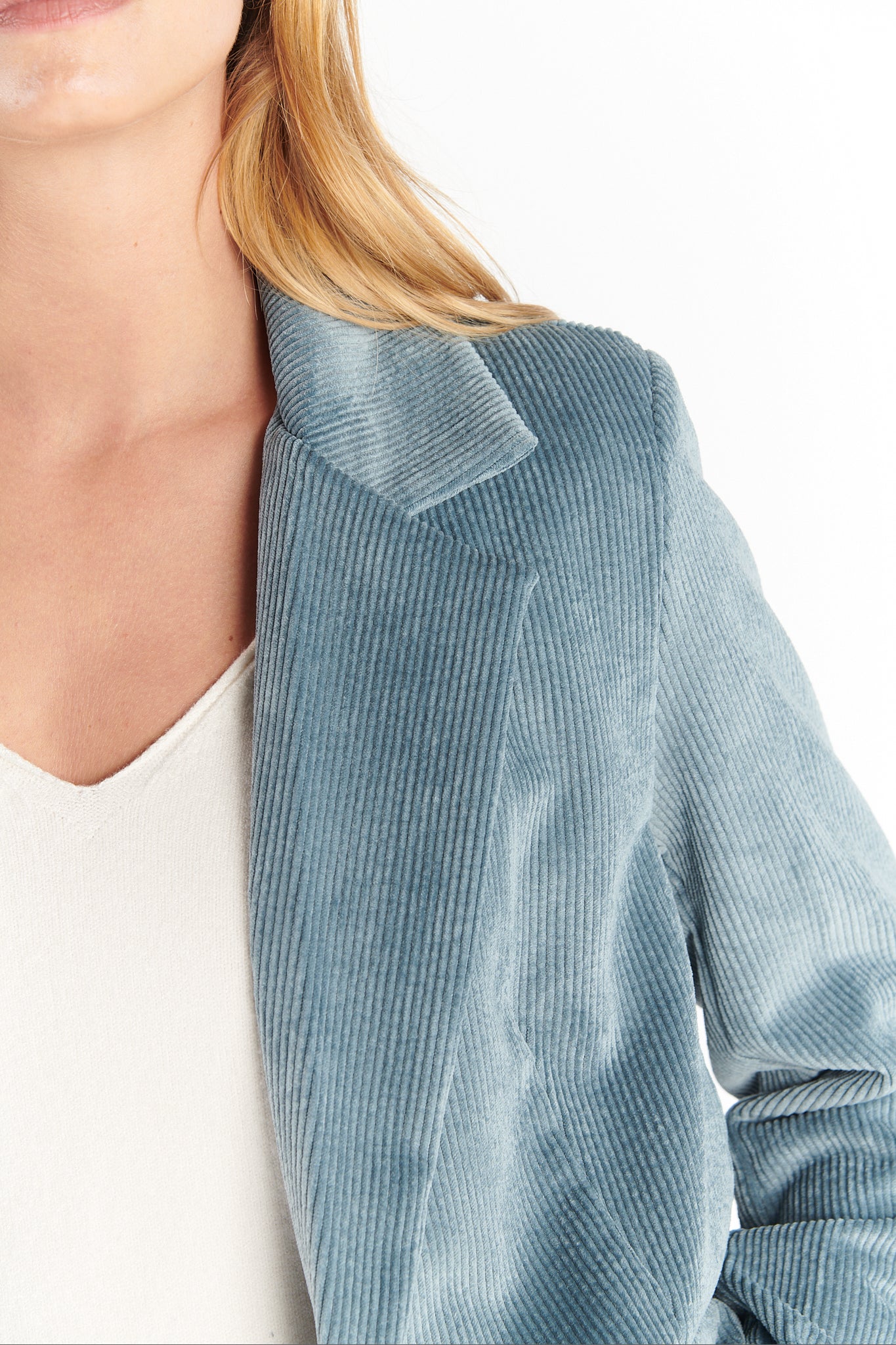 BLAZER VELOURS BETH BLEU CENDRE