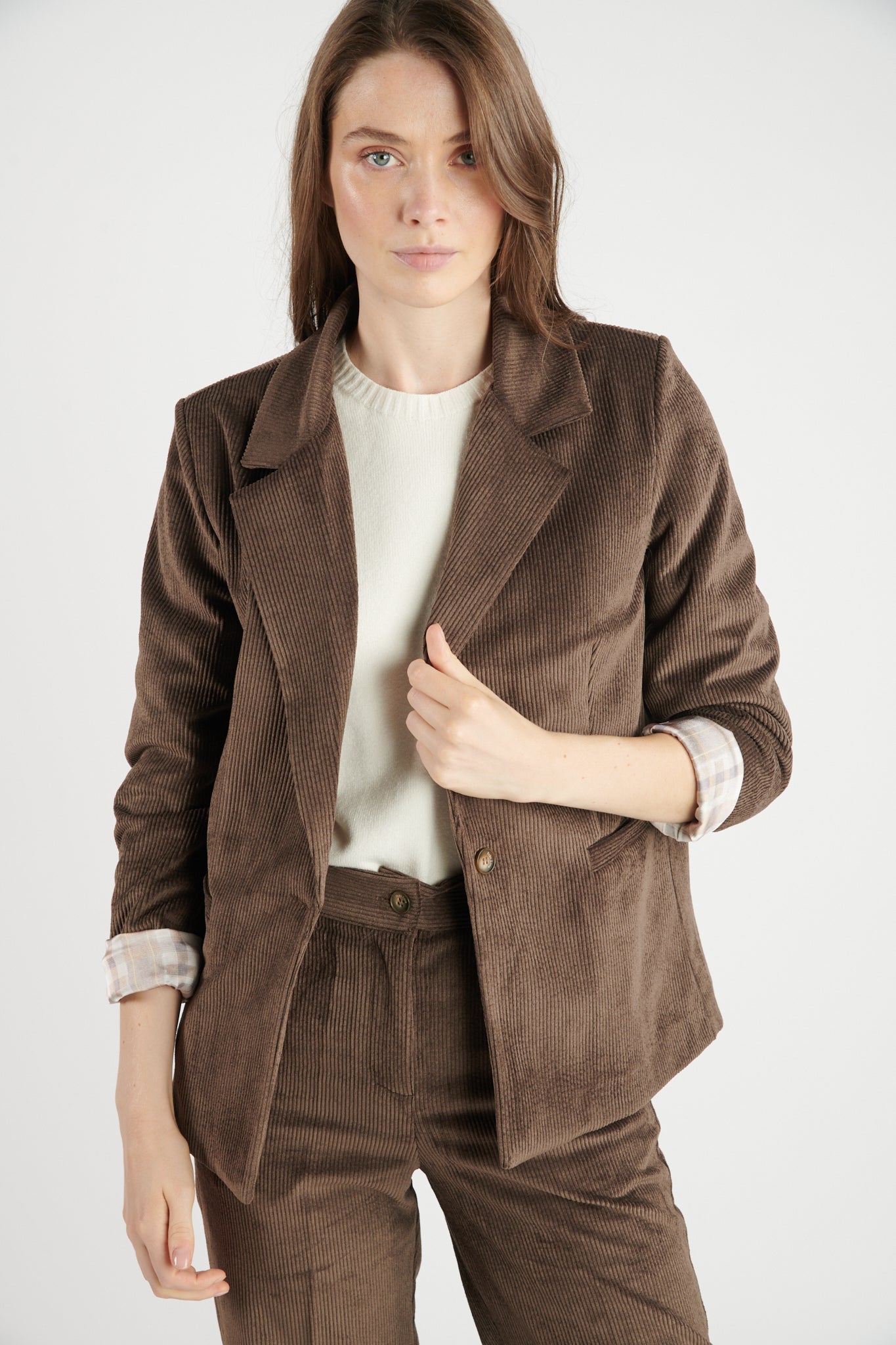 BLAZER VELOURS BETH CHOCO