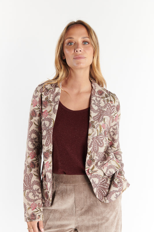 BLAZER IMPRIMÉ SALVADOR BEIGE FLORAL