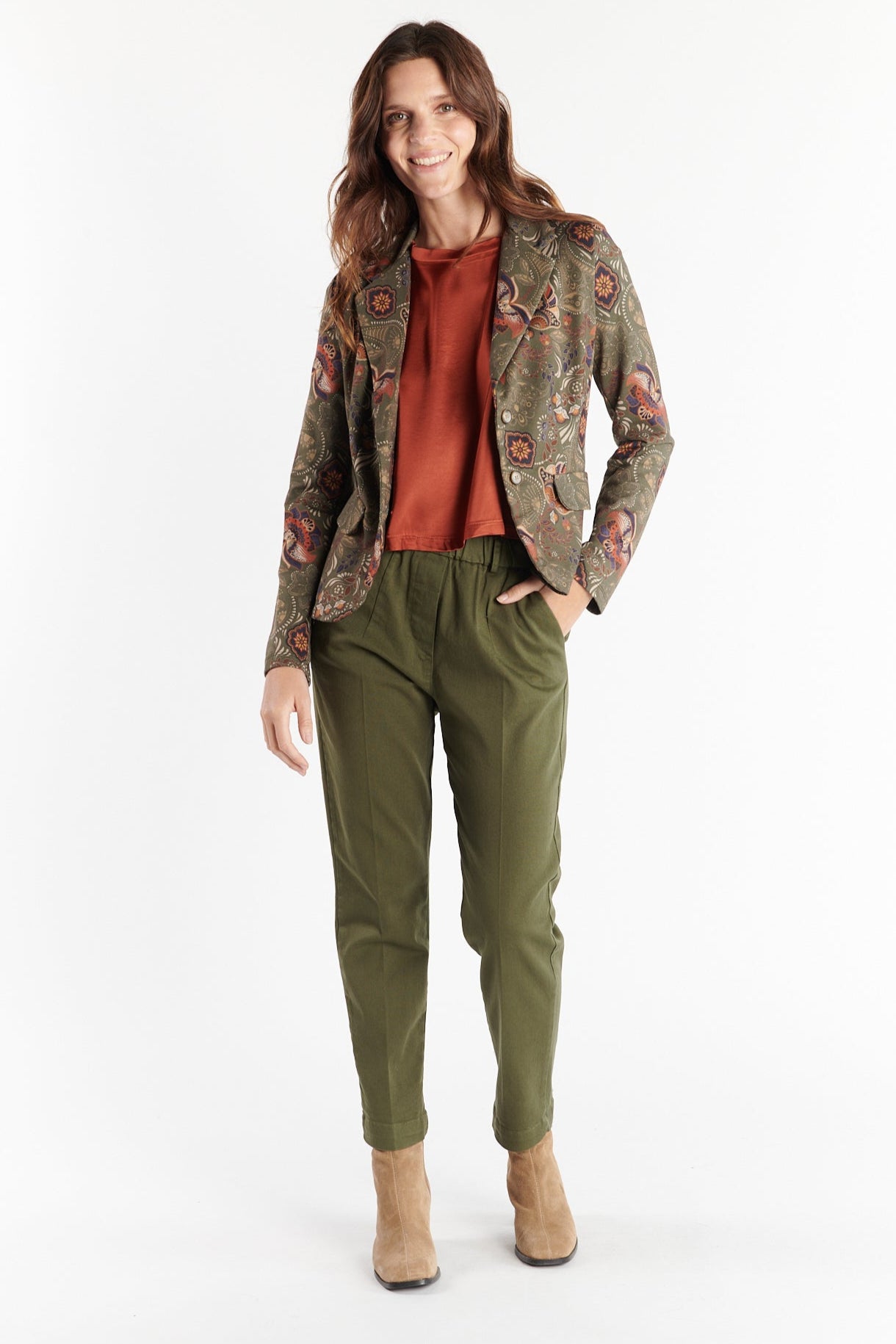 BLAZER IMPRIMÉ SALVADOR KAKI BAROQUE