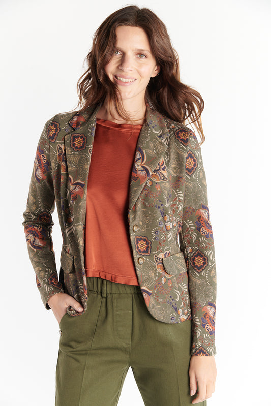 BLAZER IMPRIMÉ SALVADOR KAKI BAROQUE