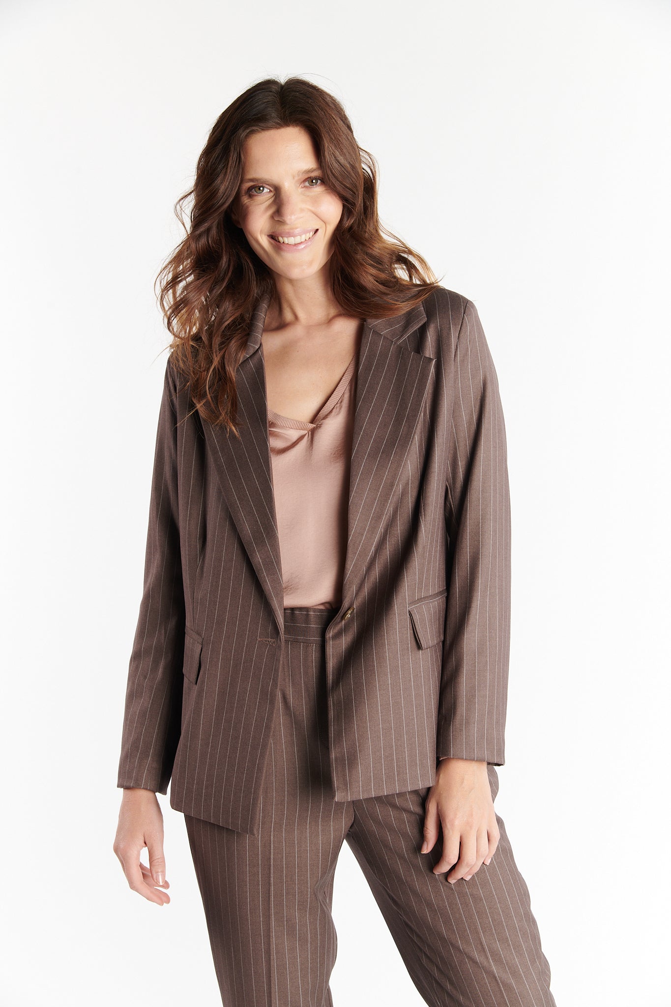 BLAZER OVERSIZE À RAYURES CAPPUCCINO DAIMON