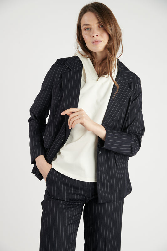 BLAZER OVERSIZE À RAYURES MARINE DAIMON