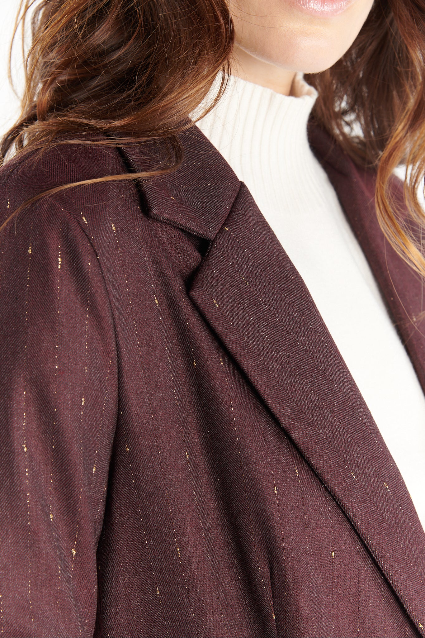 BLAZER OVERSIZE DAWAN BORDEAUX LUREX
