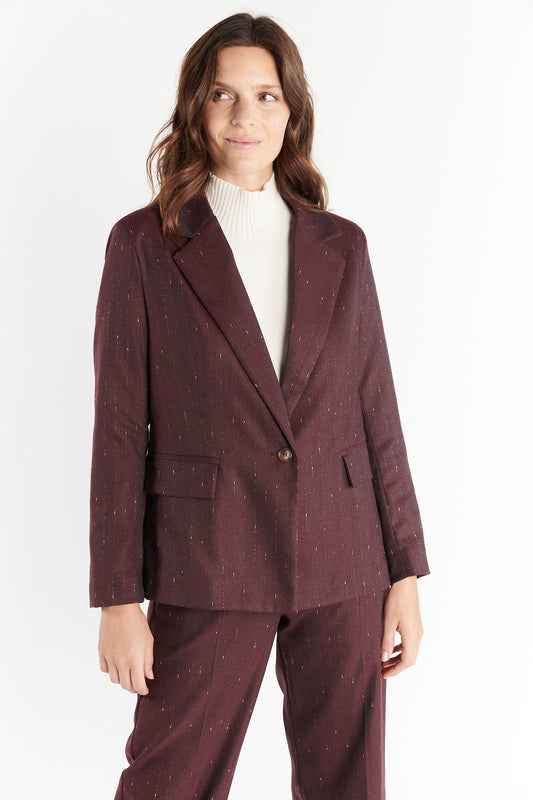 BLAZER OVERSIZE DAWAN BORDEAUX LUREX