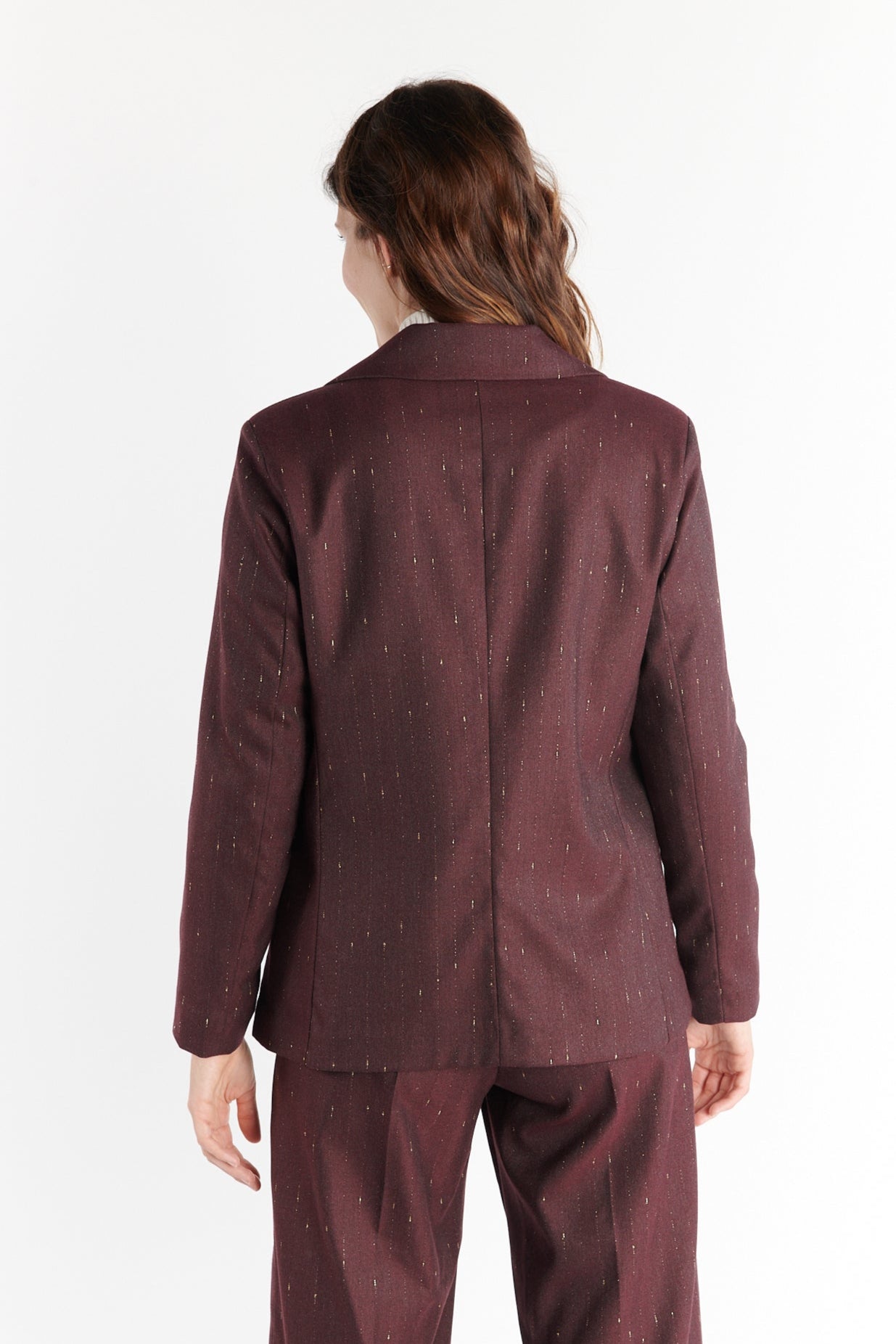 BLAZER OVERSIZE DAWAN BORDEAUX LUREX