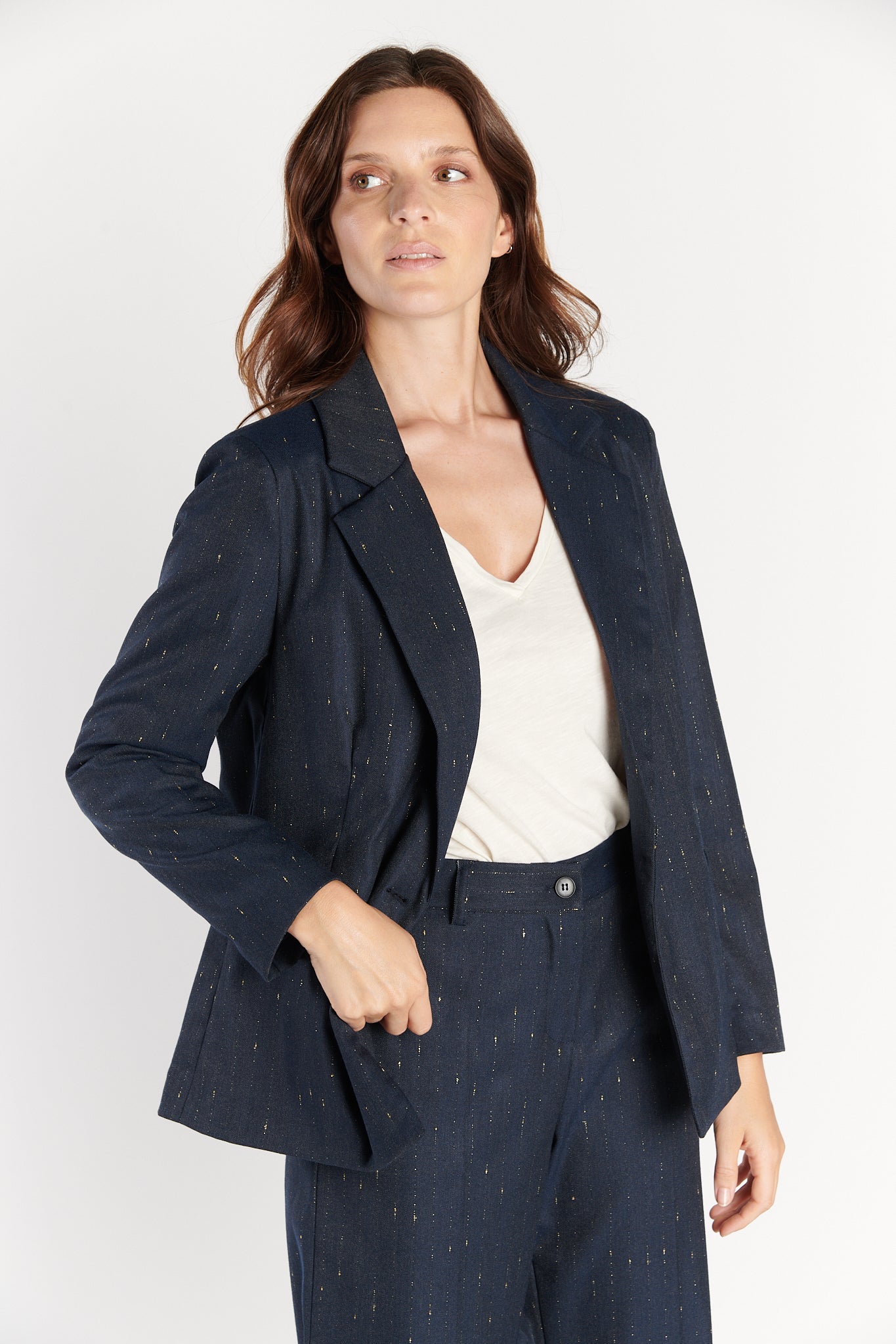 BLAZER OVERSIZE DAWAN DENIM LUREX