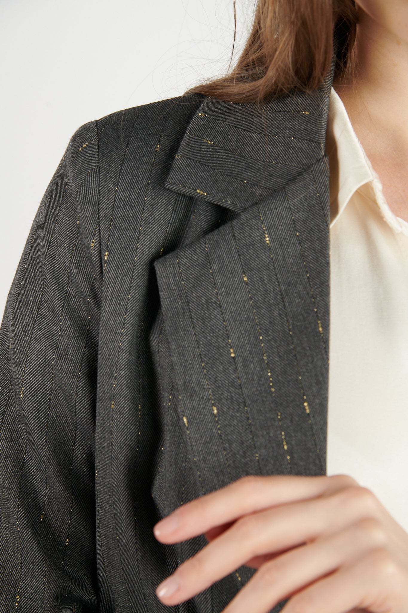 BLAZER OVERSIZE DAWAN GRIS FONCE LUREX