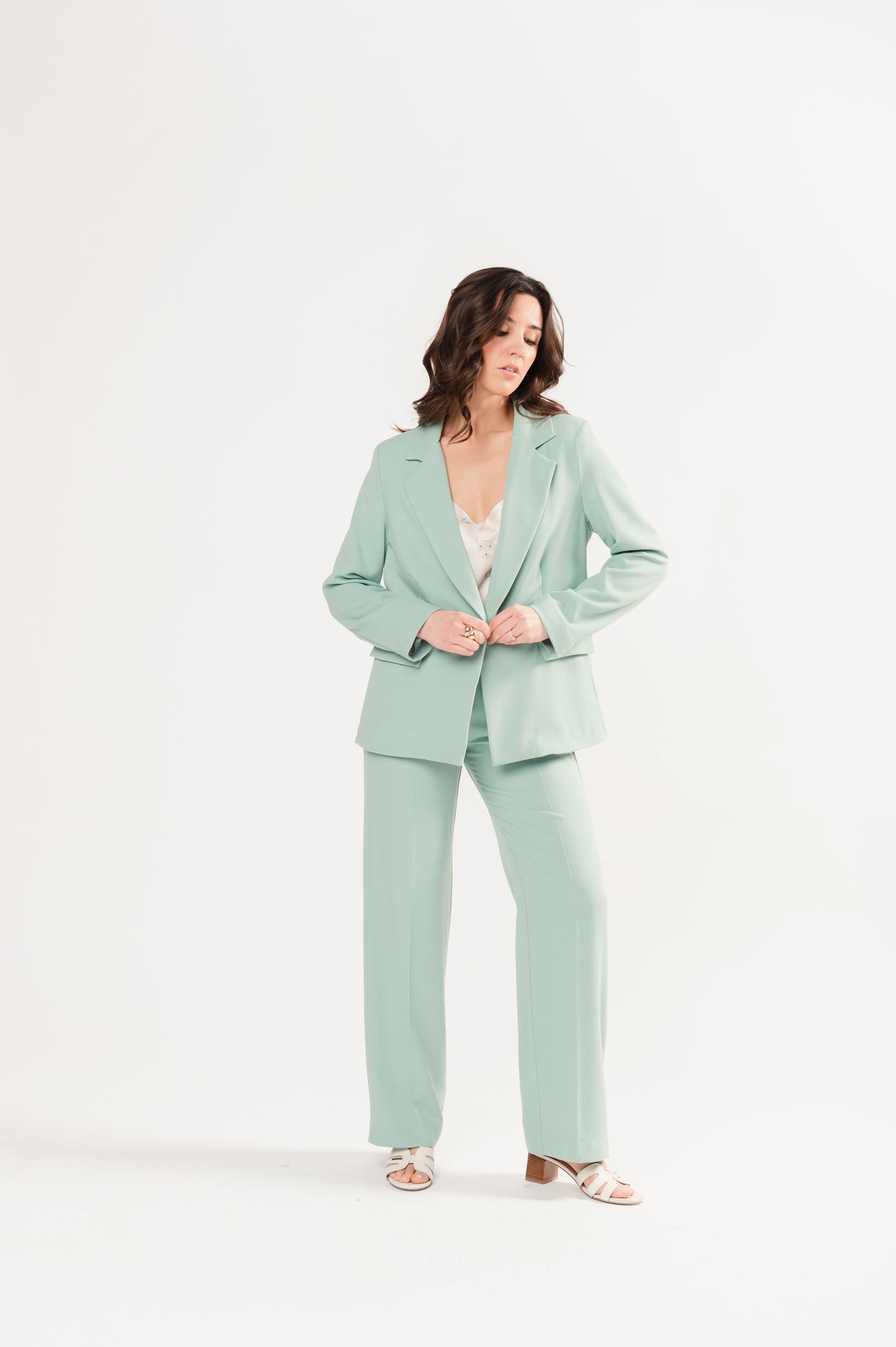 PANTALON LONG EUGÈNE VERT D'EAU