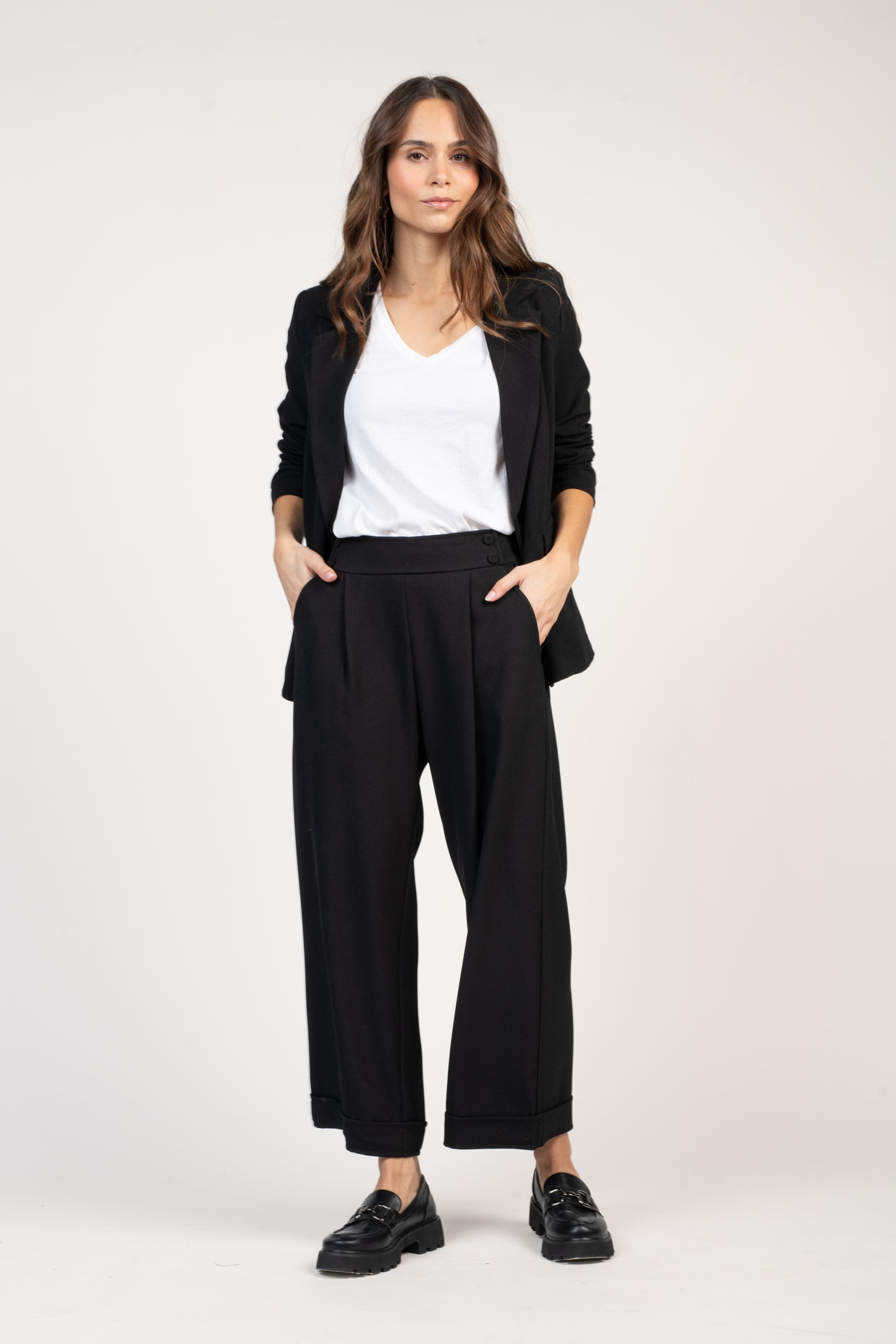 PANTALON 7/8ÈME ÉVASÉ EVA NOIR