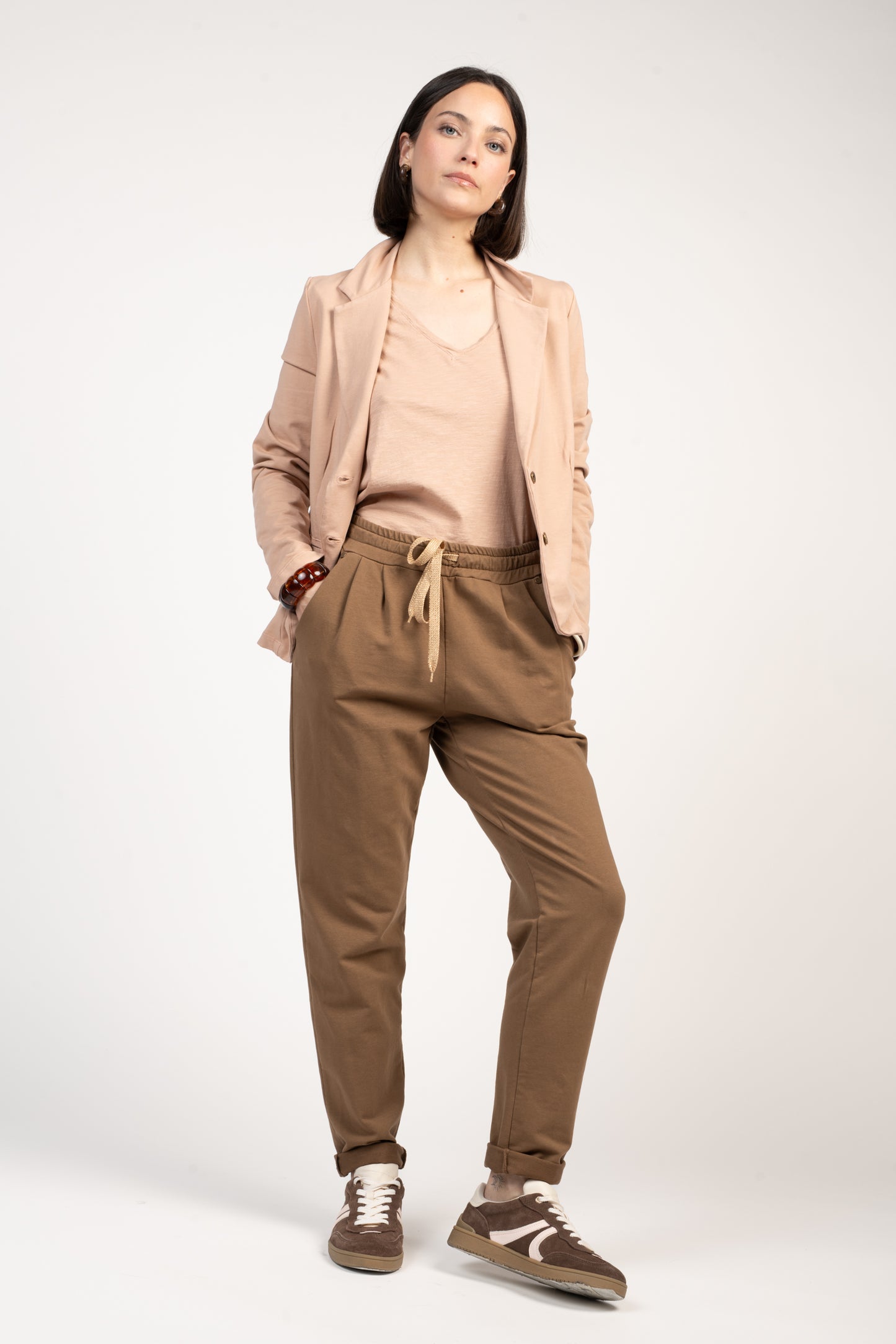 BLAZER MOLLETON ENZA VIEUX ROSE