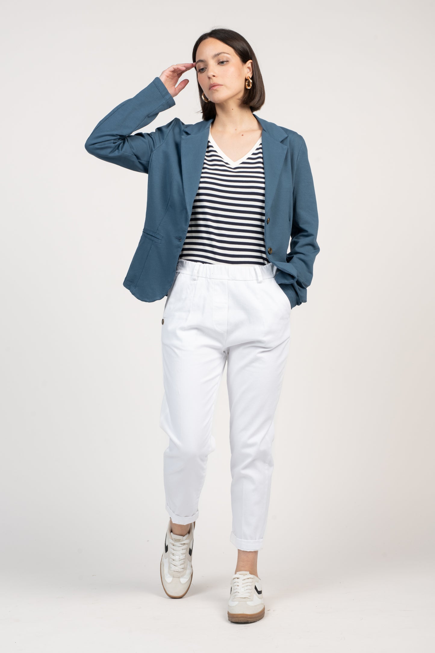 BLAZER MOLLETON ENZA BLEU