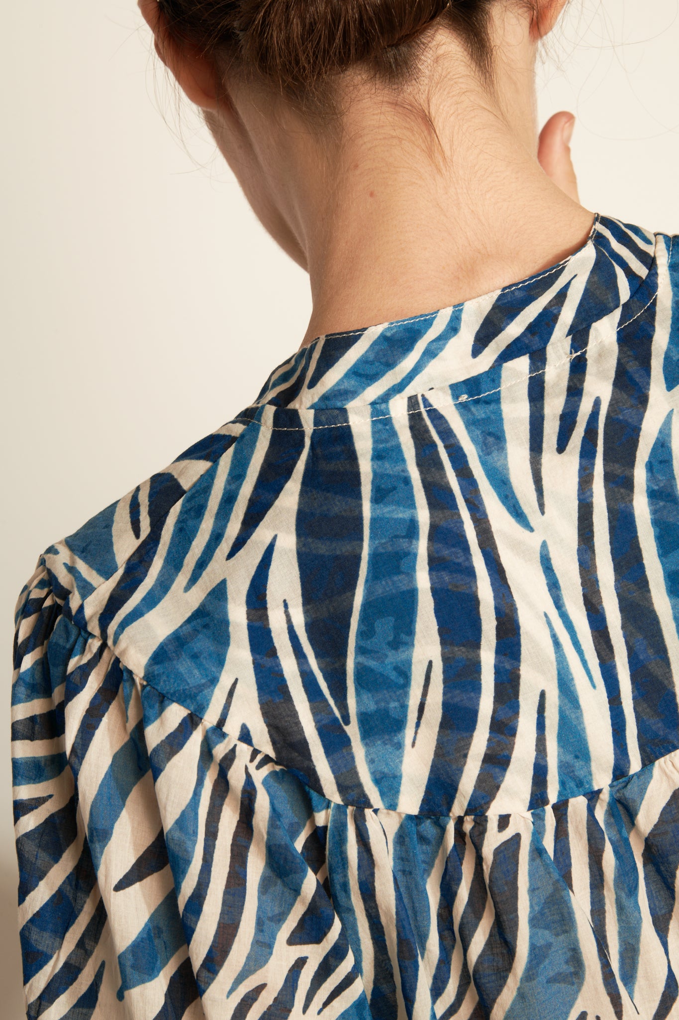 AZILIS OCEAN COTTON VOILE BLOUSE