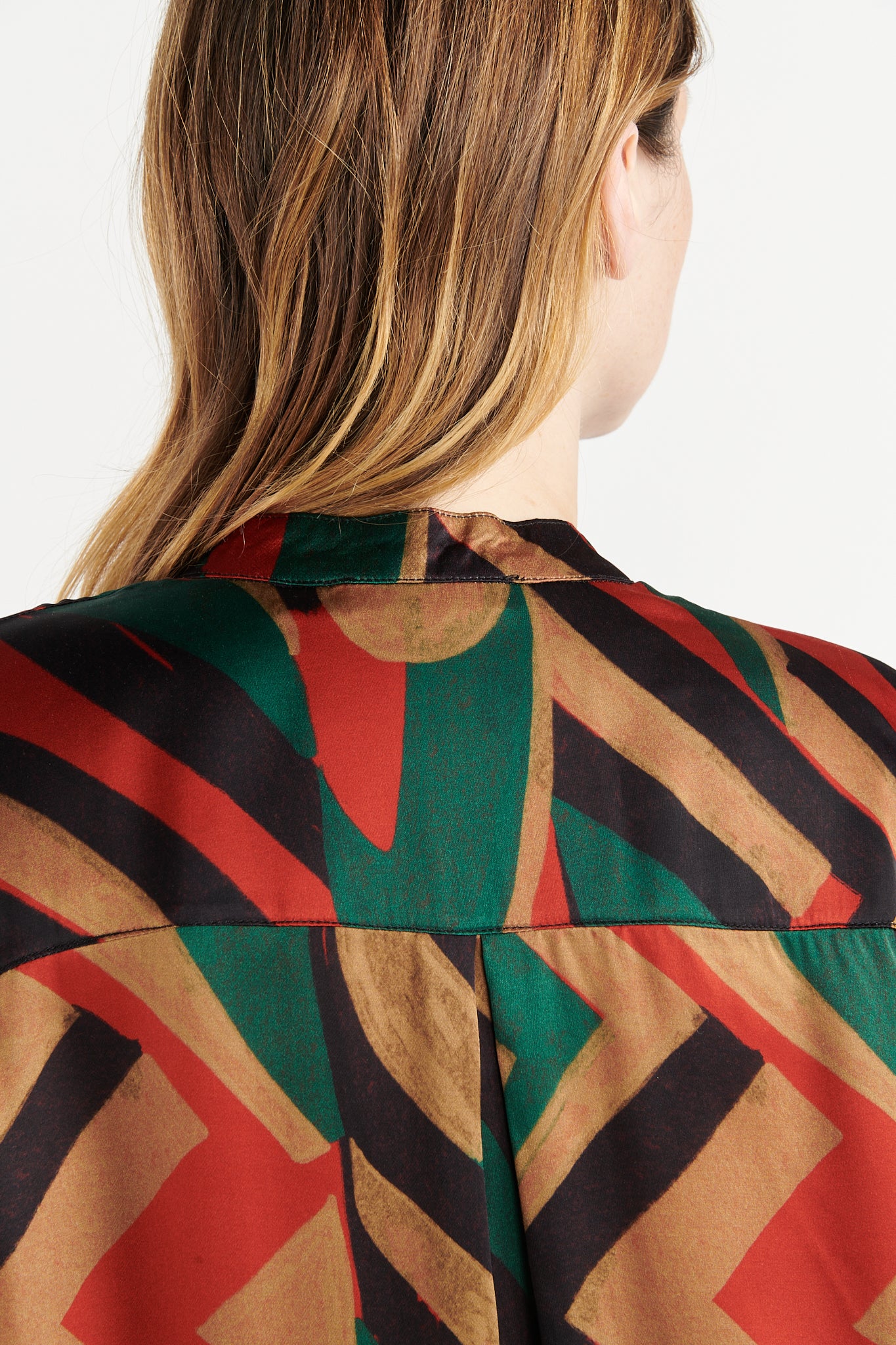 BLOUSE GEO VERT GRENADE BALANTIN