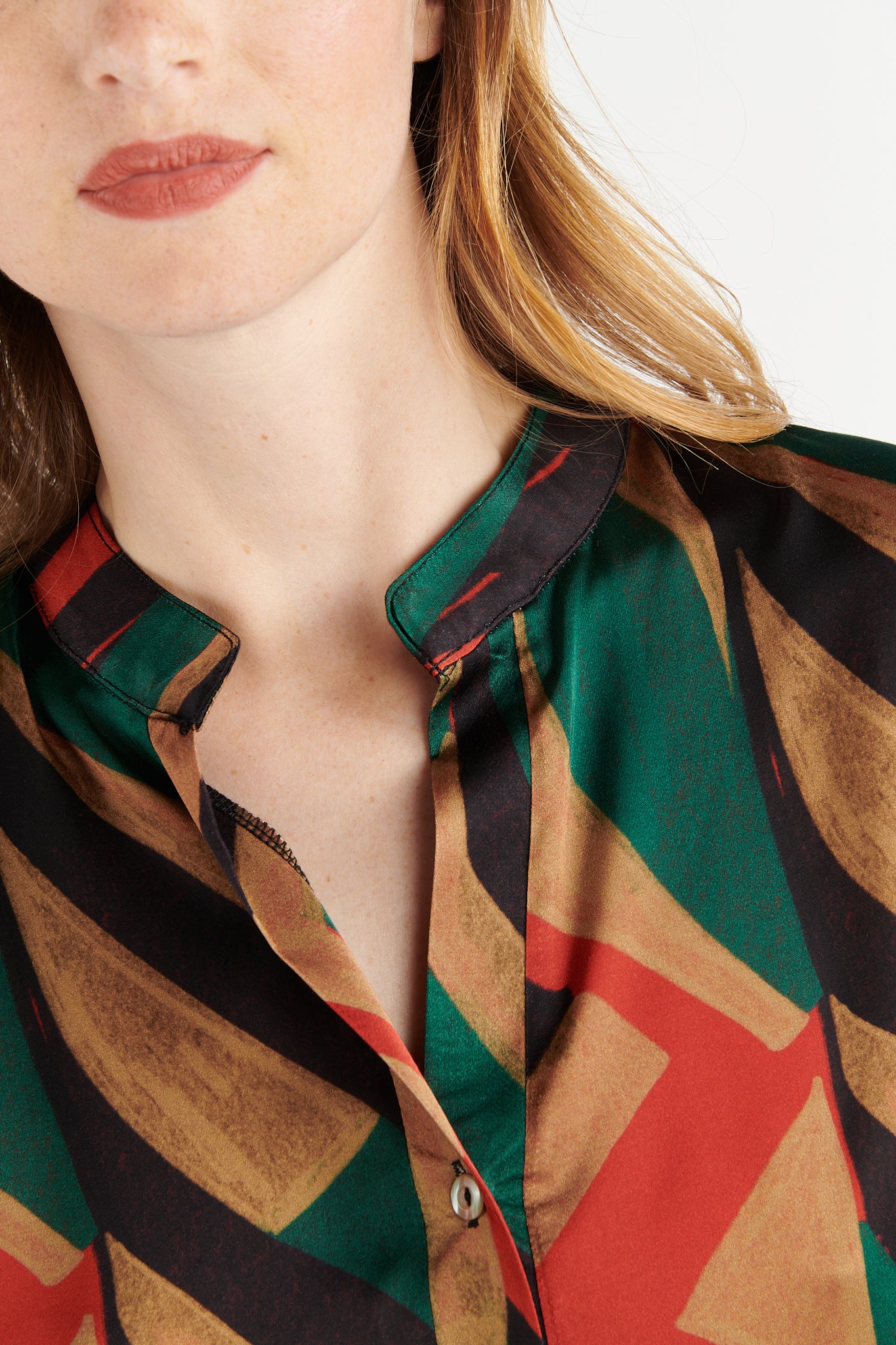 BLOUSE GEO VERT GRENADE BALANTIN