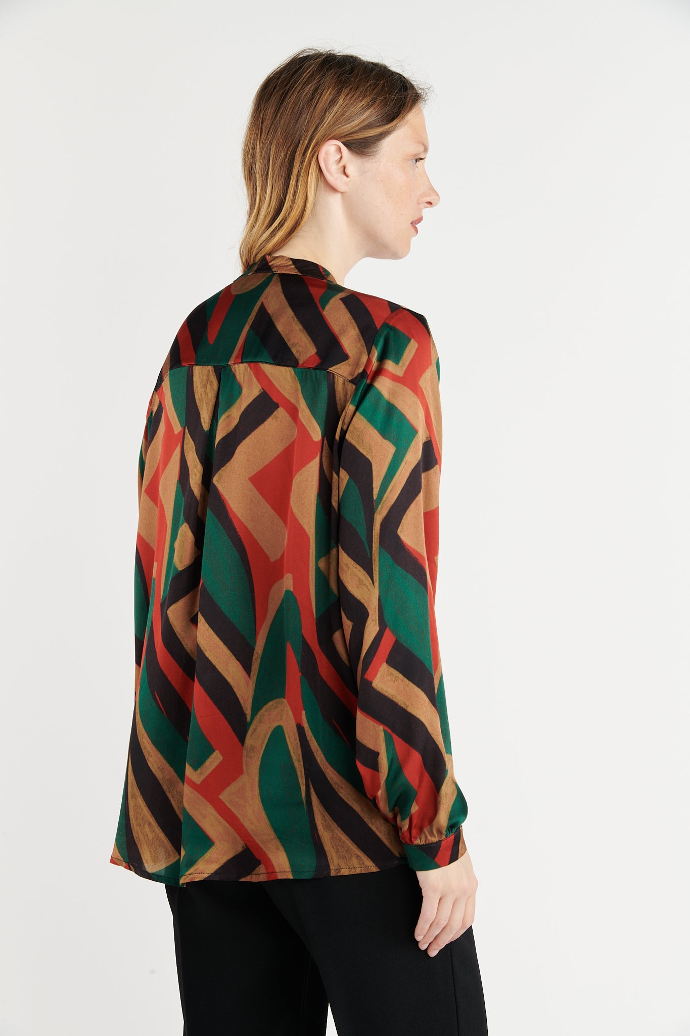 BLOUSE GEO VERT GRENADE BALANTIN