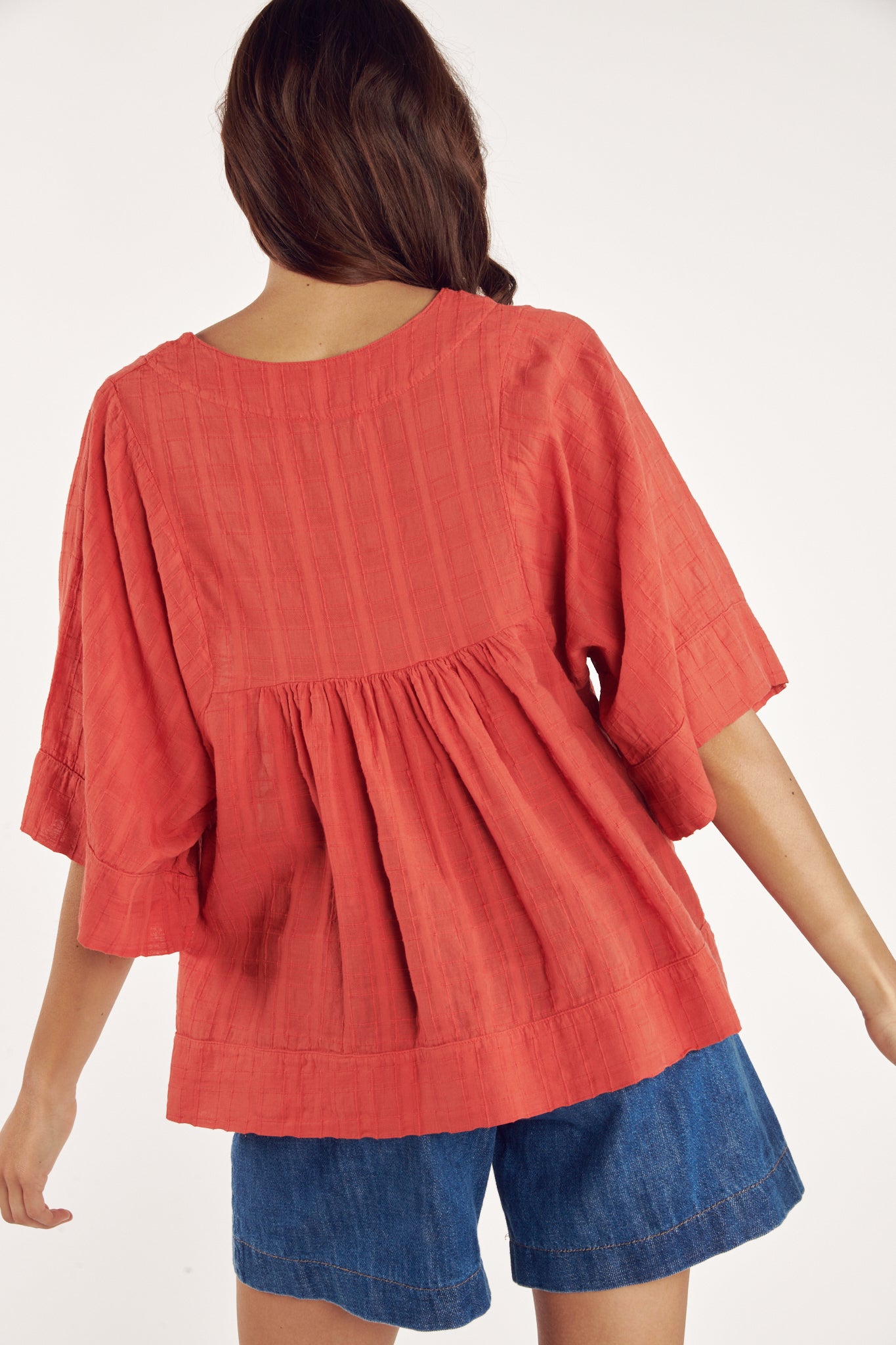 BLOUSE VOILE TEXTURÉ CAROLE CORAIL