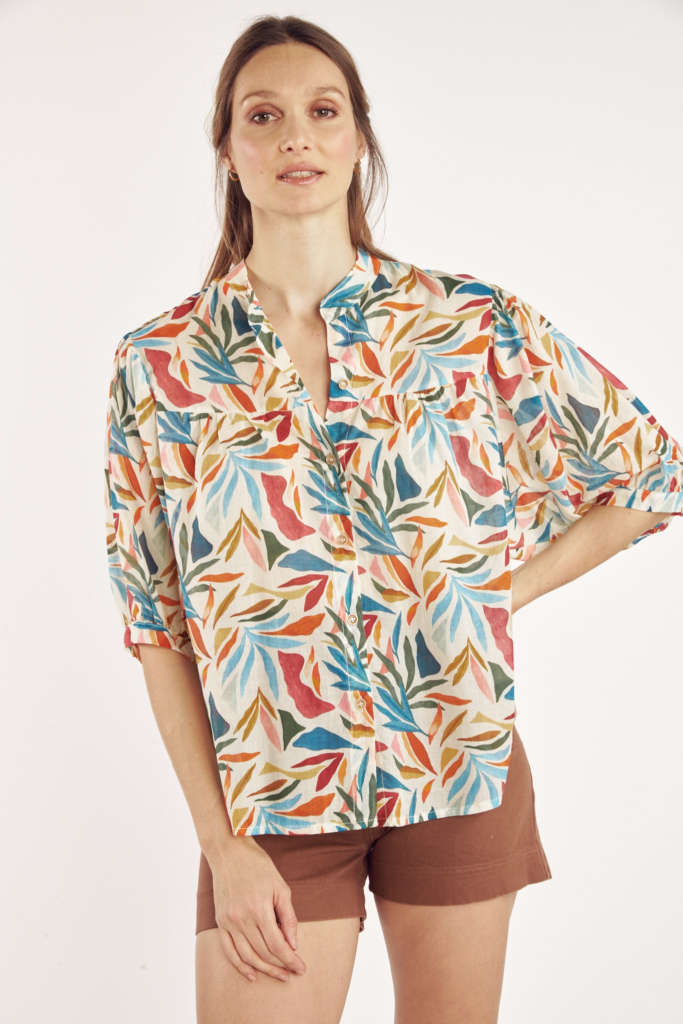 BLOUSE PEINTRE CYNTHIA FEUILLES
