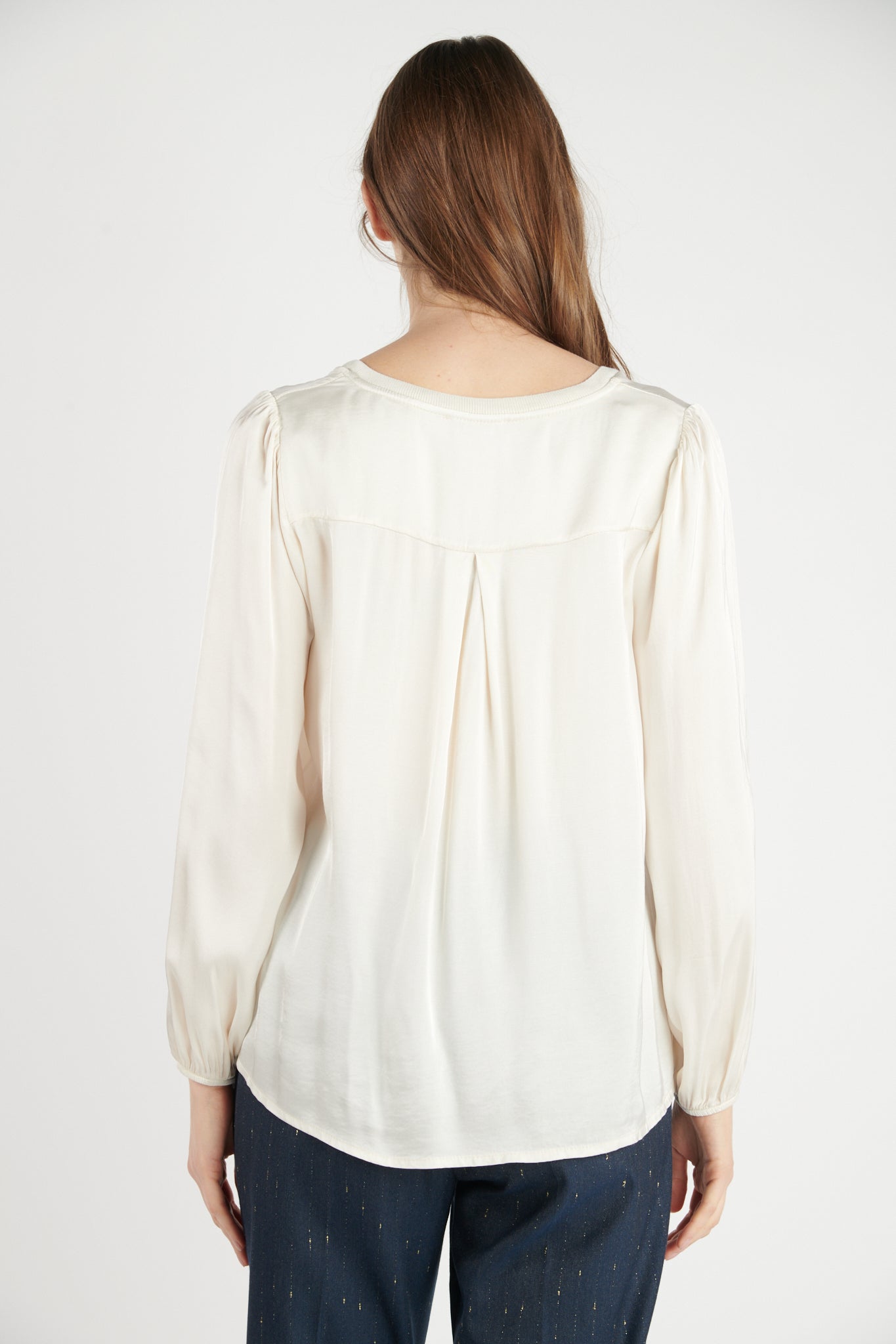 BLOUSE COL V DANA NATUREL