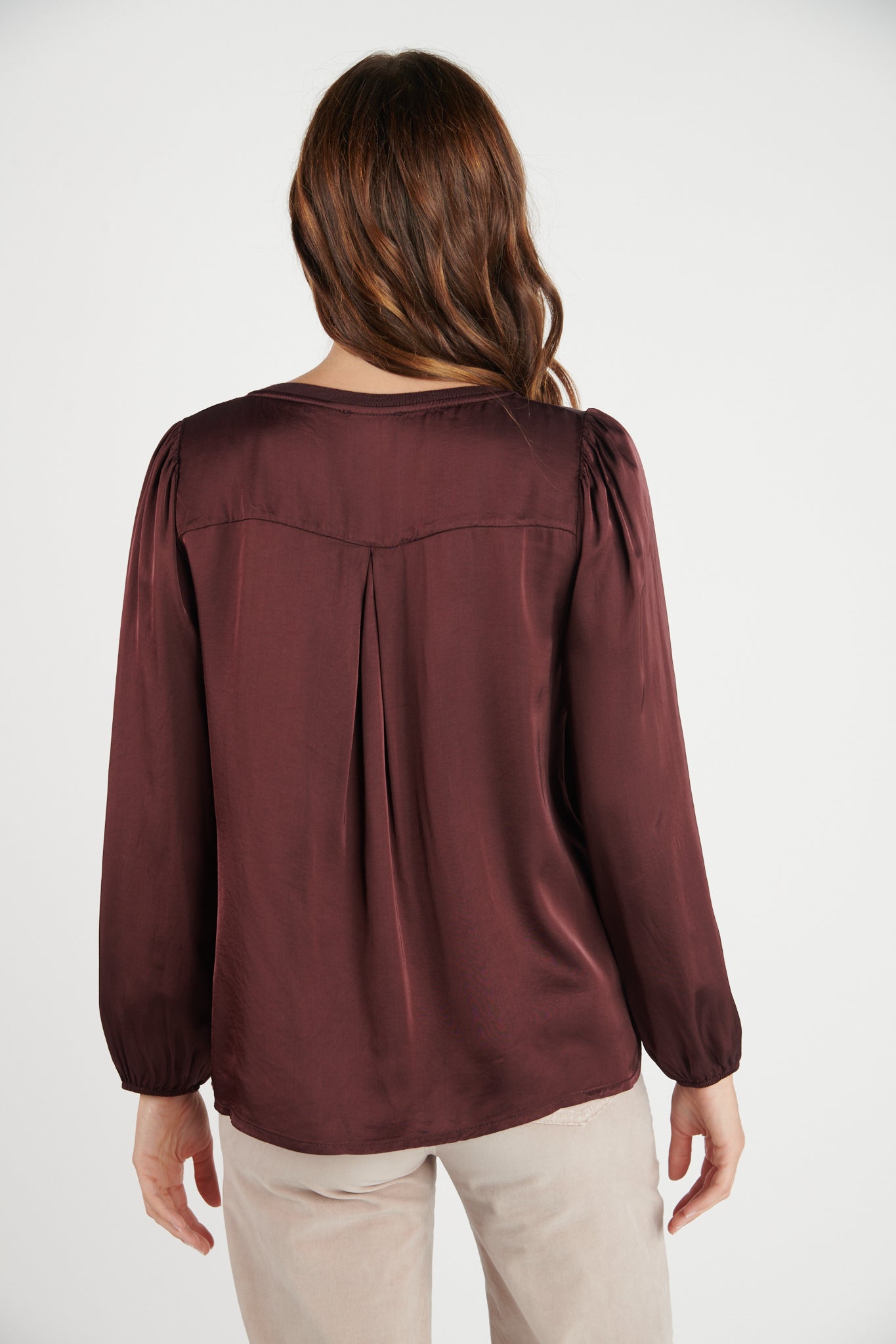 BLOUSE COL V DANA PRUNE