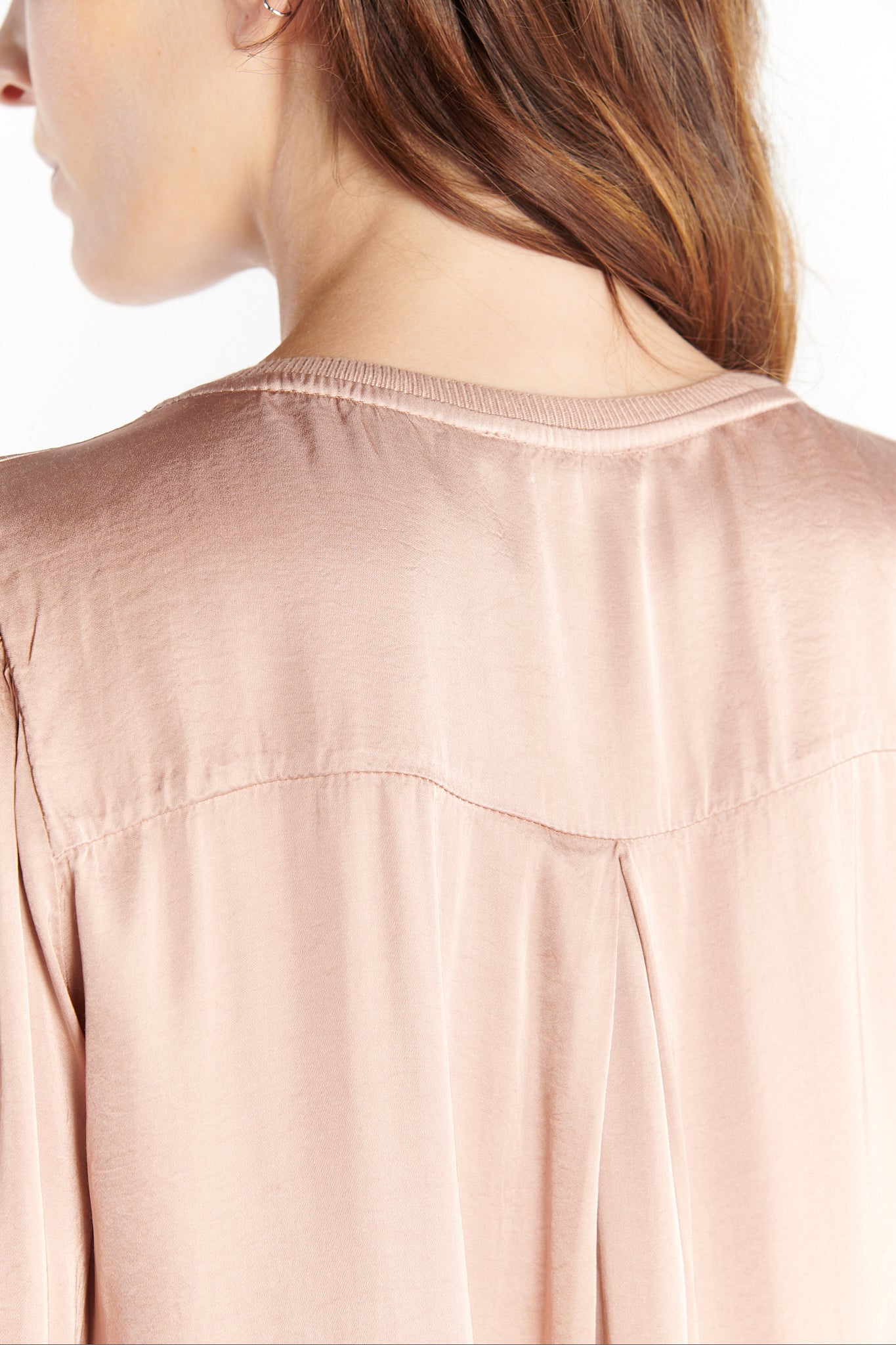 BLOUSE COL V DANA ROSE POUDRE
