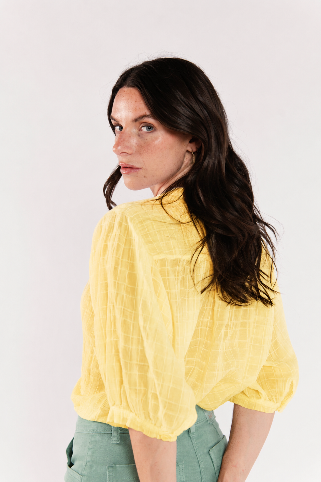 BLOUSE EN VOILE DE COTON ÈVE-LINE MIMOSA