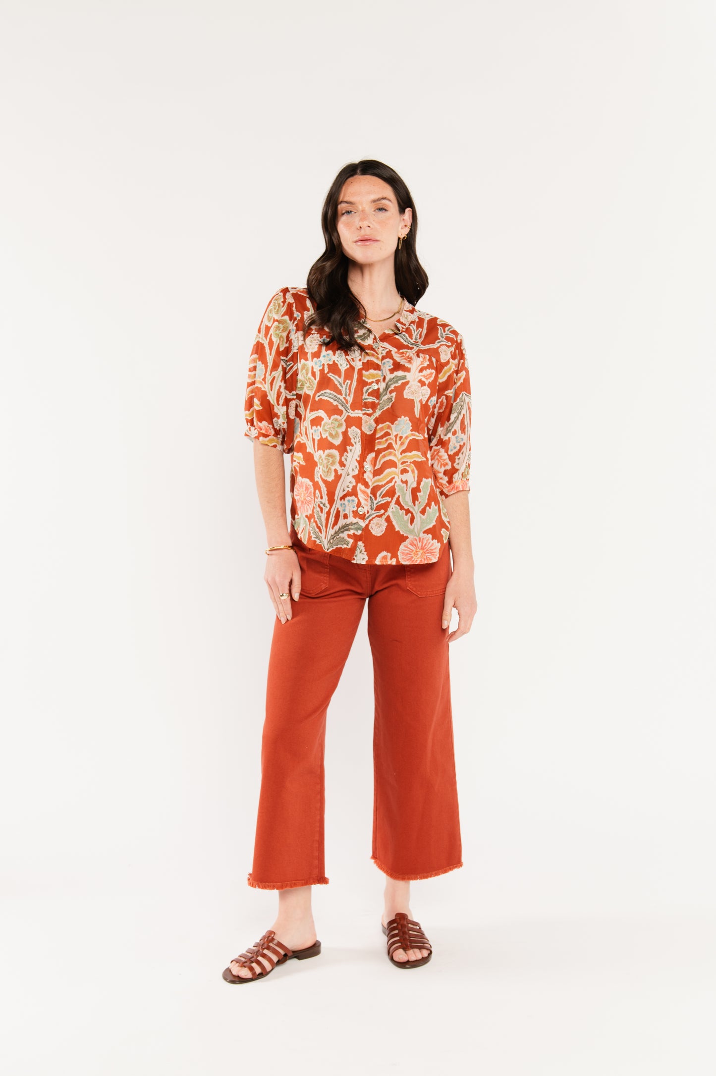 BLOUSE À FLEURS ÉLIANE PAPRIKA
