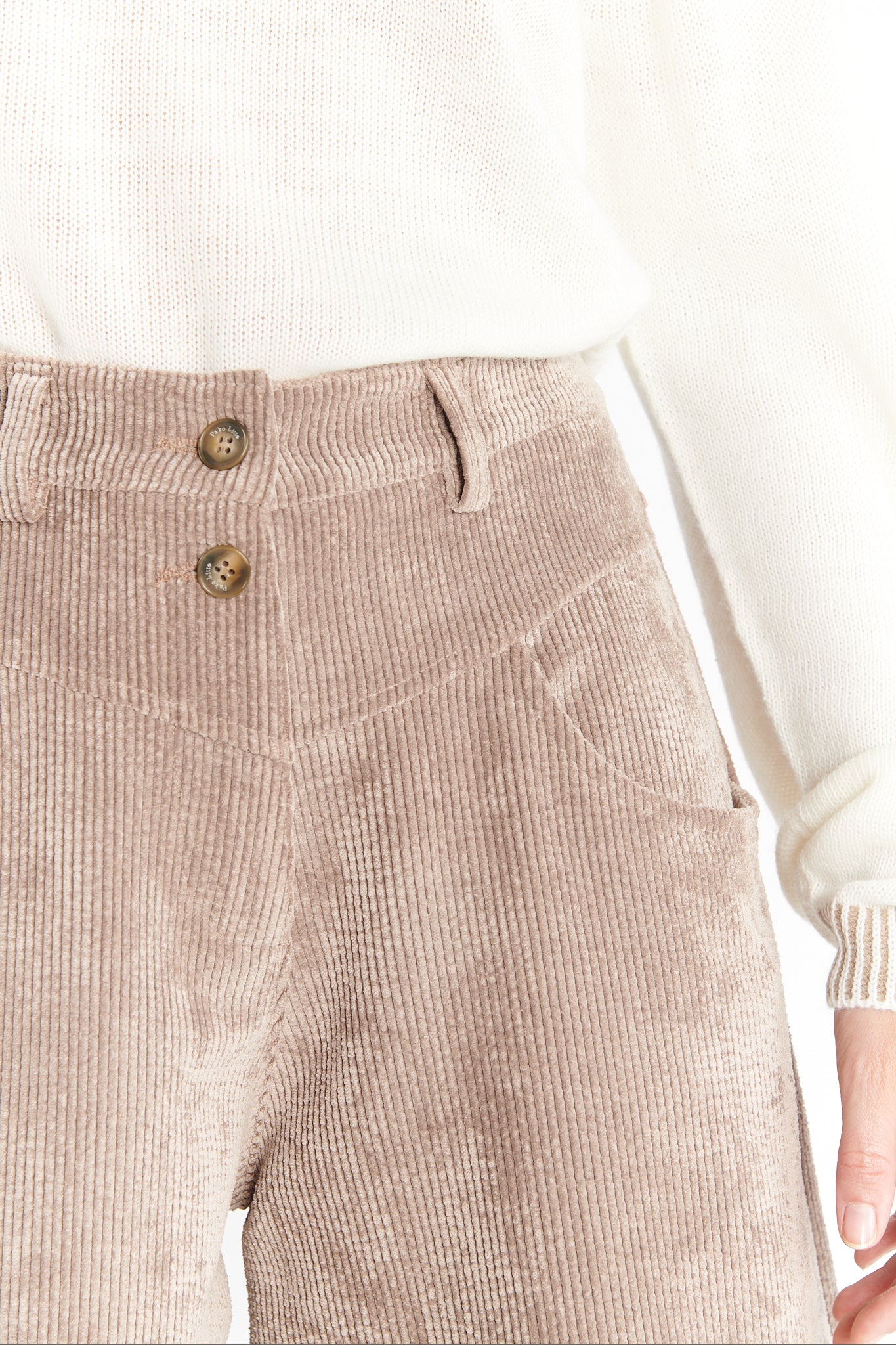 BERMUDA LONG VELOURS DAMON TAUPE
