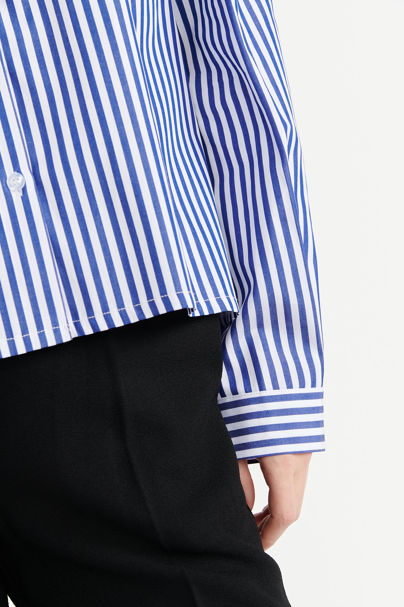 CHEMISE COURTE RAYURES LARGES MARINE CASSIE