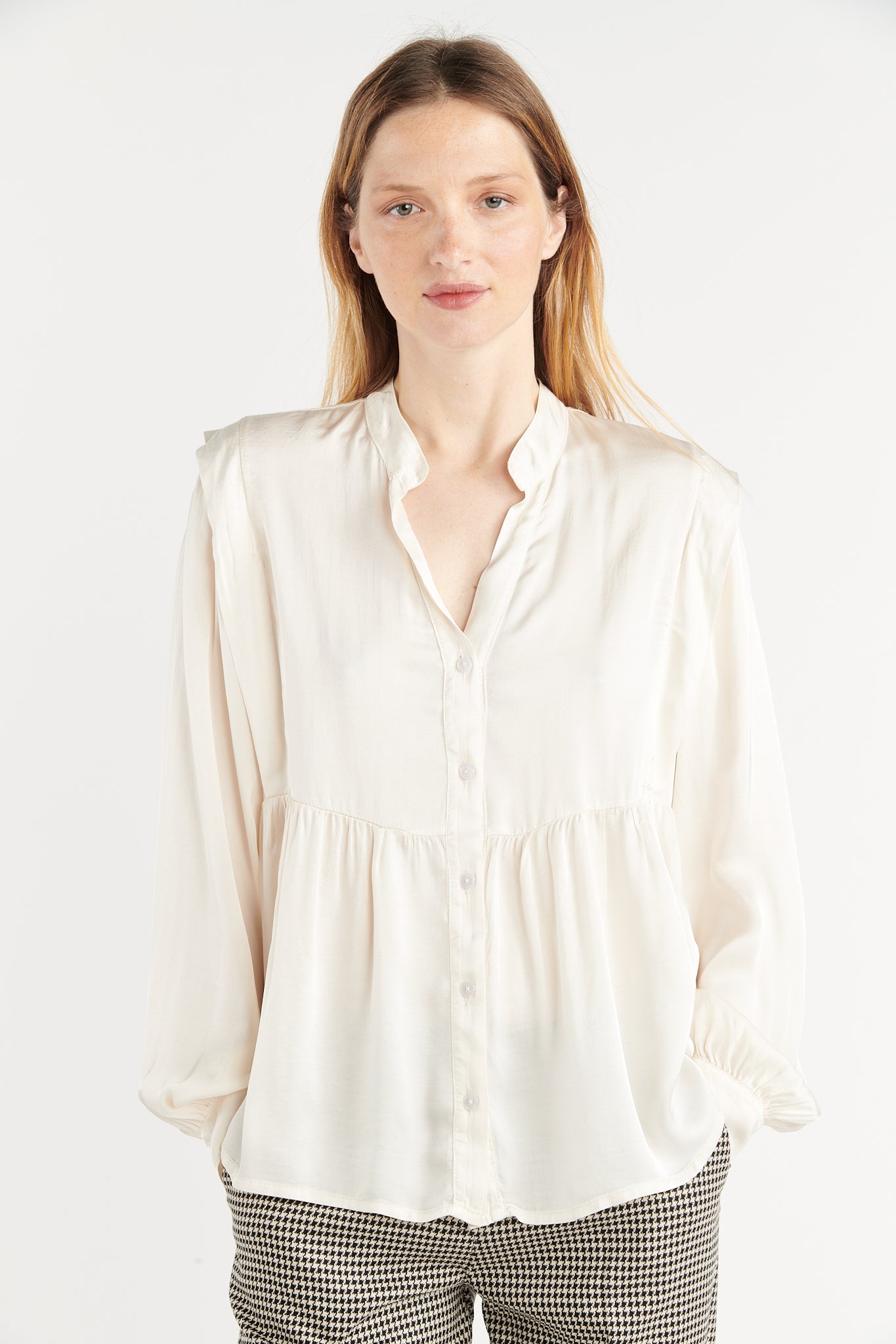 CHEMISE À VOLANTS BASTIEN NATUREL