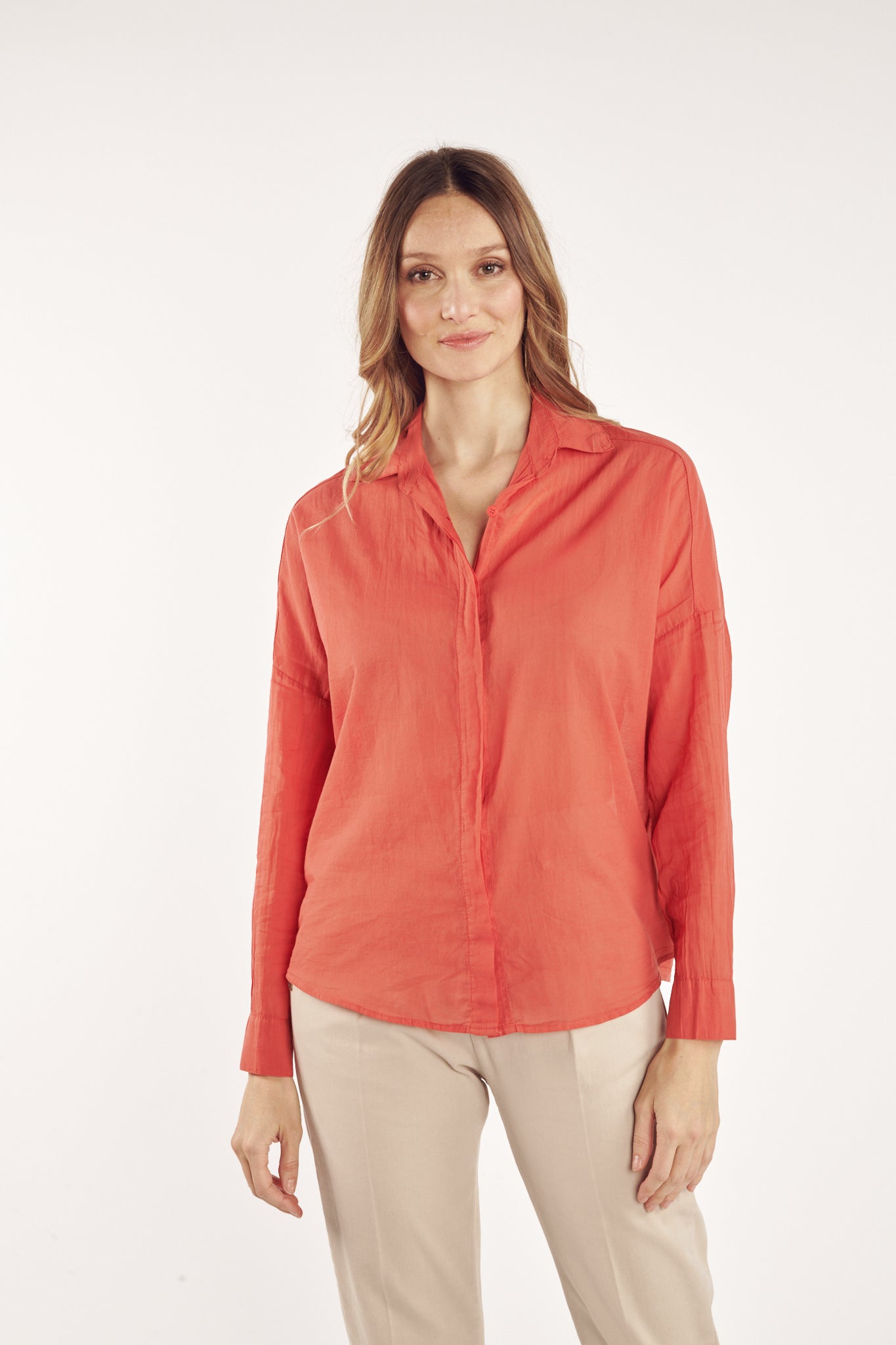 CALI CORAL COTTON VOILE SHIRT