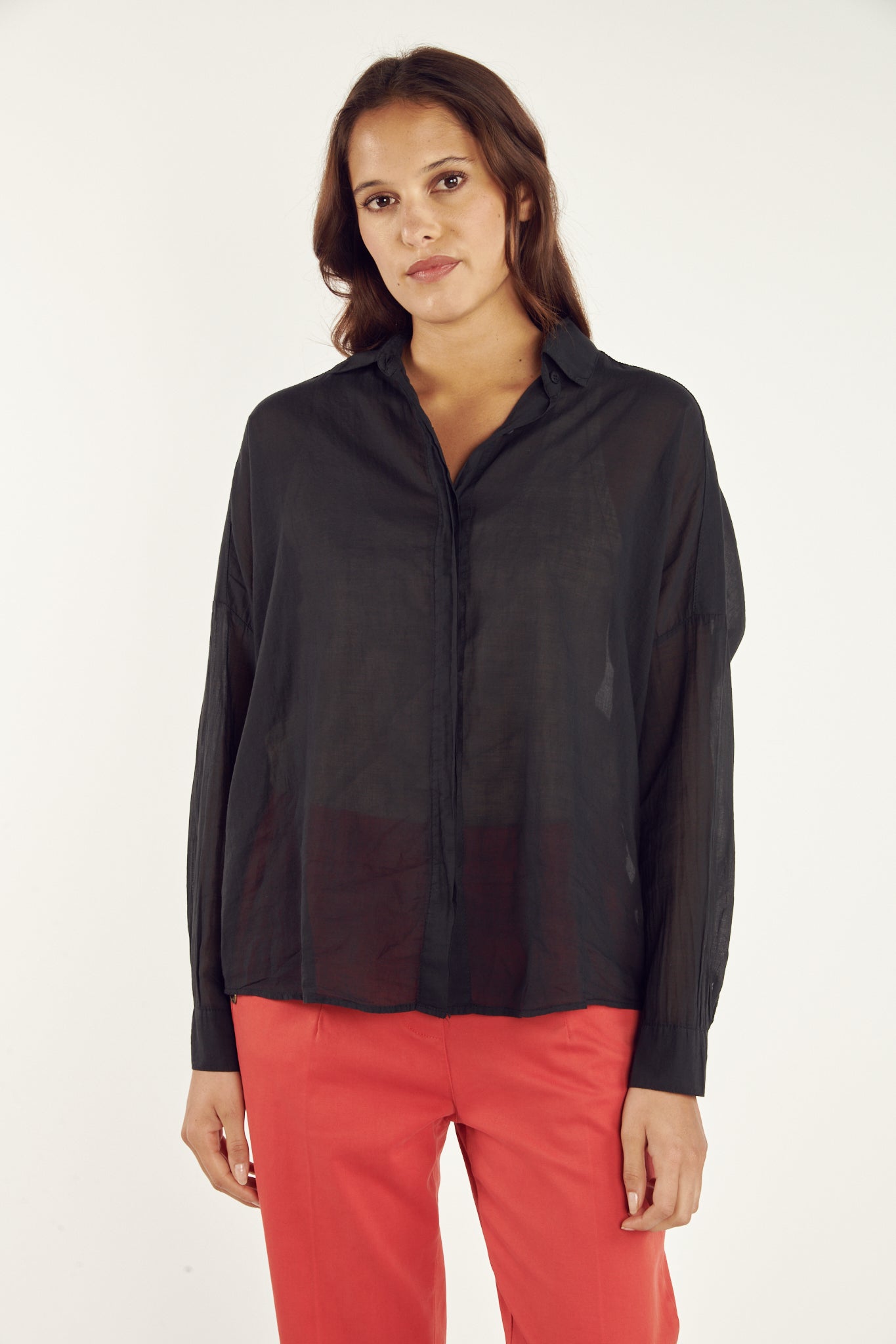 CHEMISE VOILE DE COTON CALI NOIR