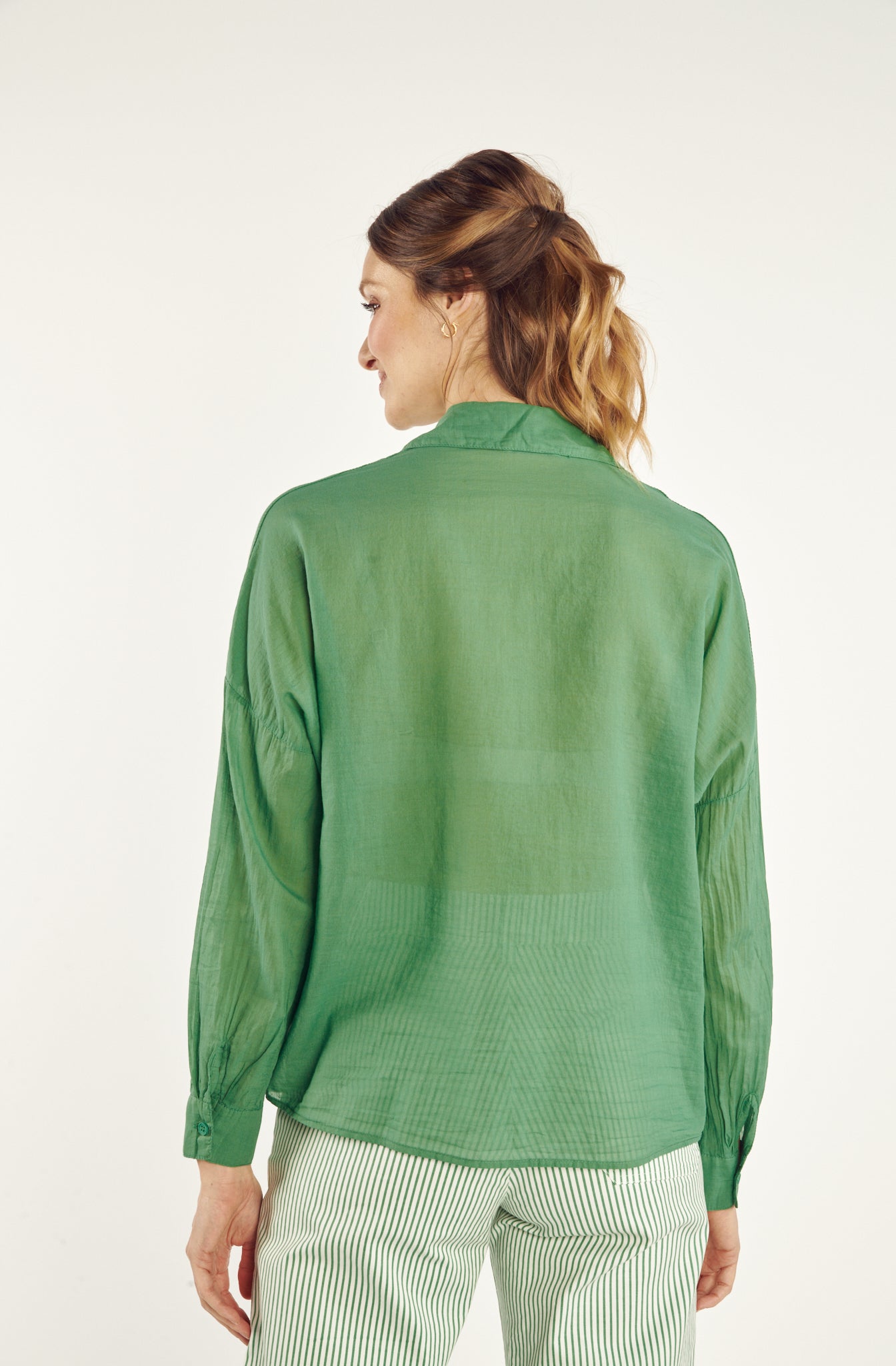 CALI COTTON VOILE SHIRT GREEN