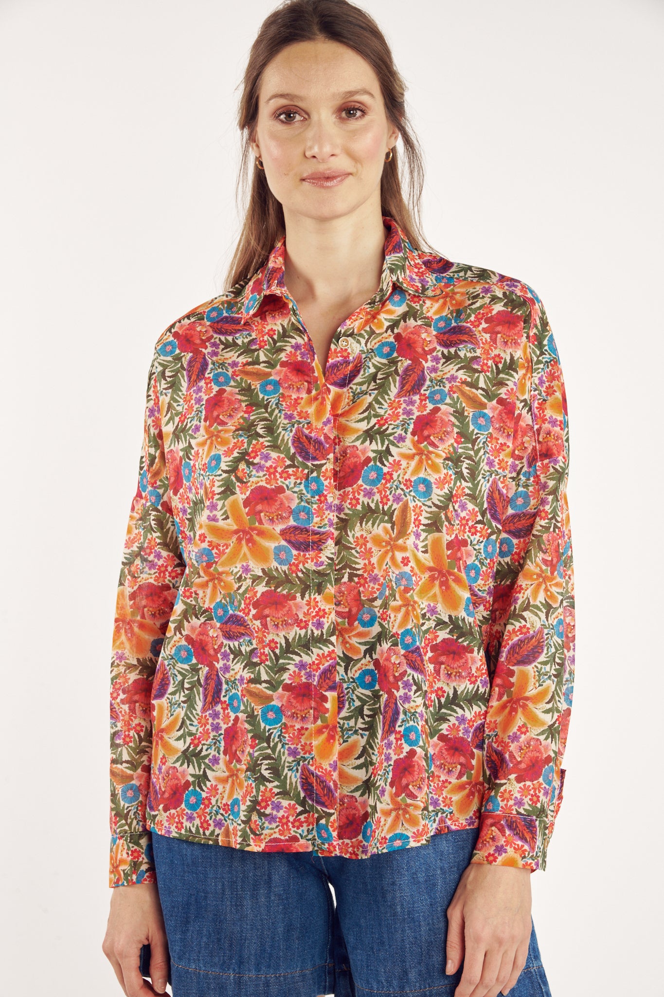 CHEMISE VOILE DE COTON IMPRIMÉ TROPICAL CALIXTE