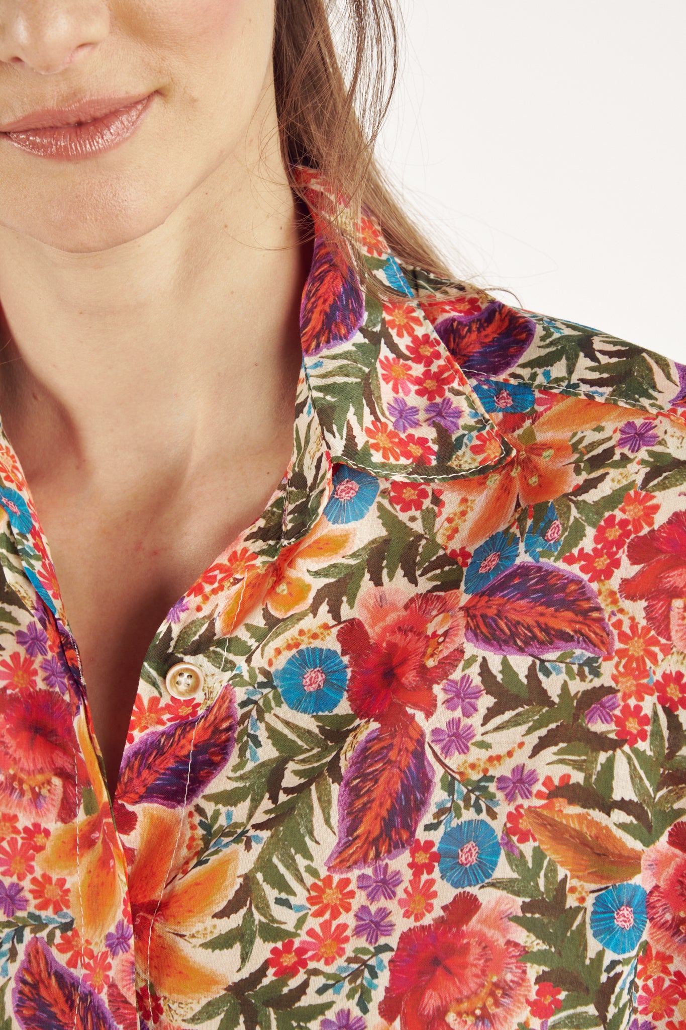 CHEMISE VOILE DE COTON IMPRIMÉ TROPICAL CALIXTE