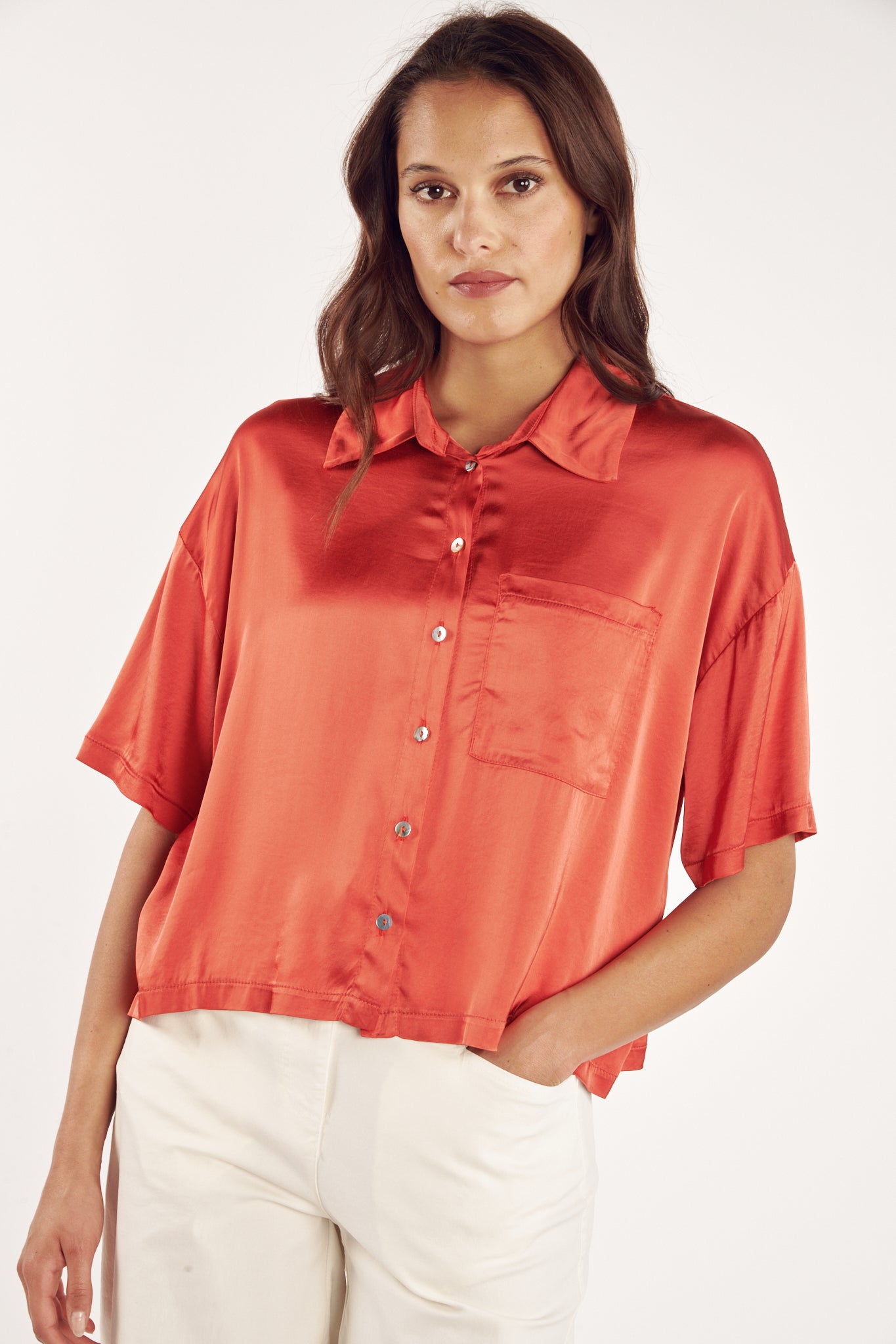 CHEMISE COURTE CALLIOPE CORAIL