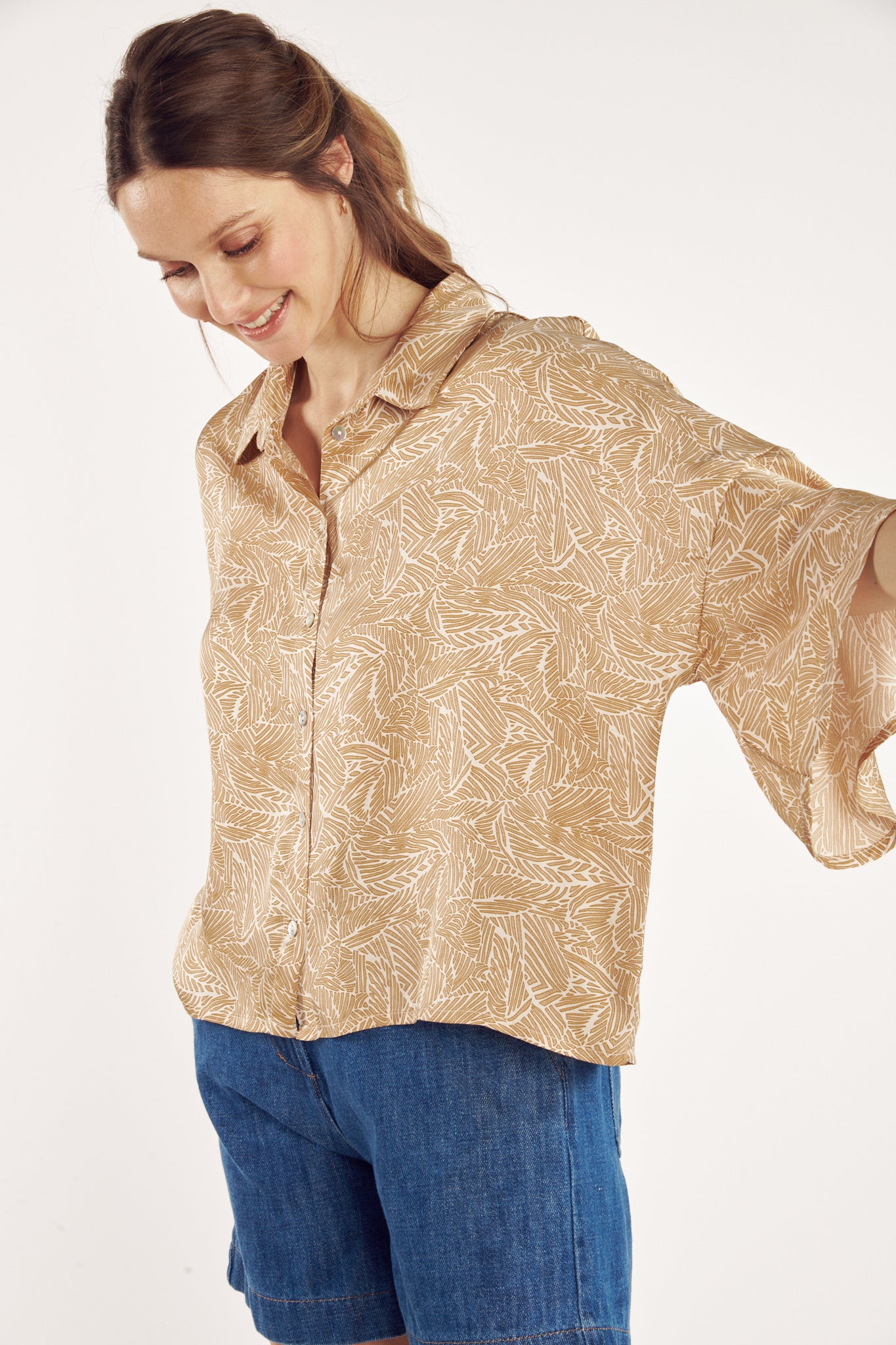 CHEMISE AMPLE CATELINE IMPRIMÉ ATENA MIEL