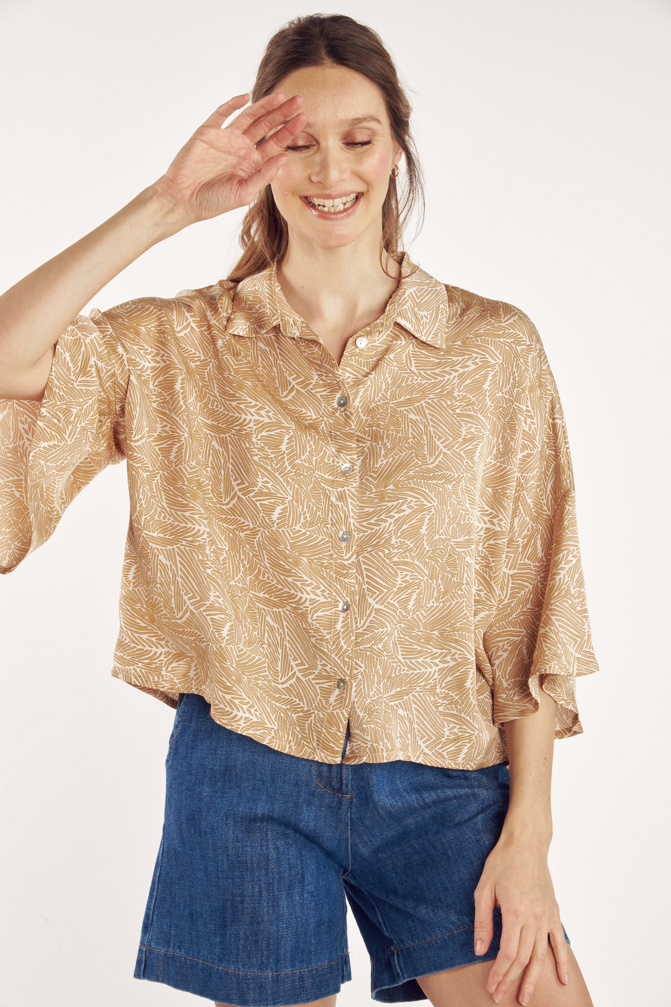 CHEMISE AMPLE CATELINE IMPRIMÉ ATENA MIEL