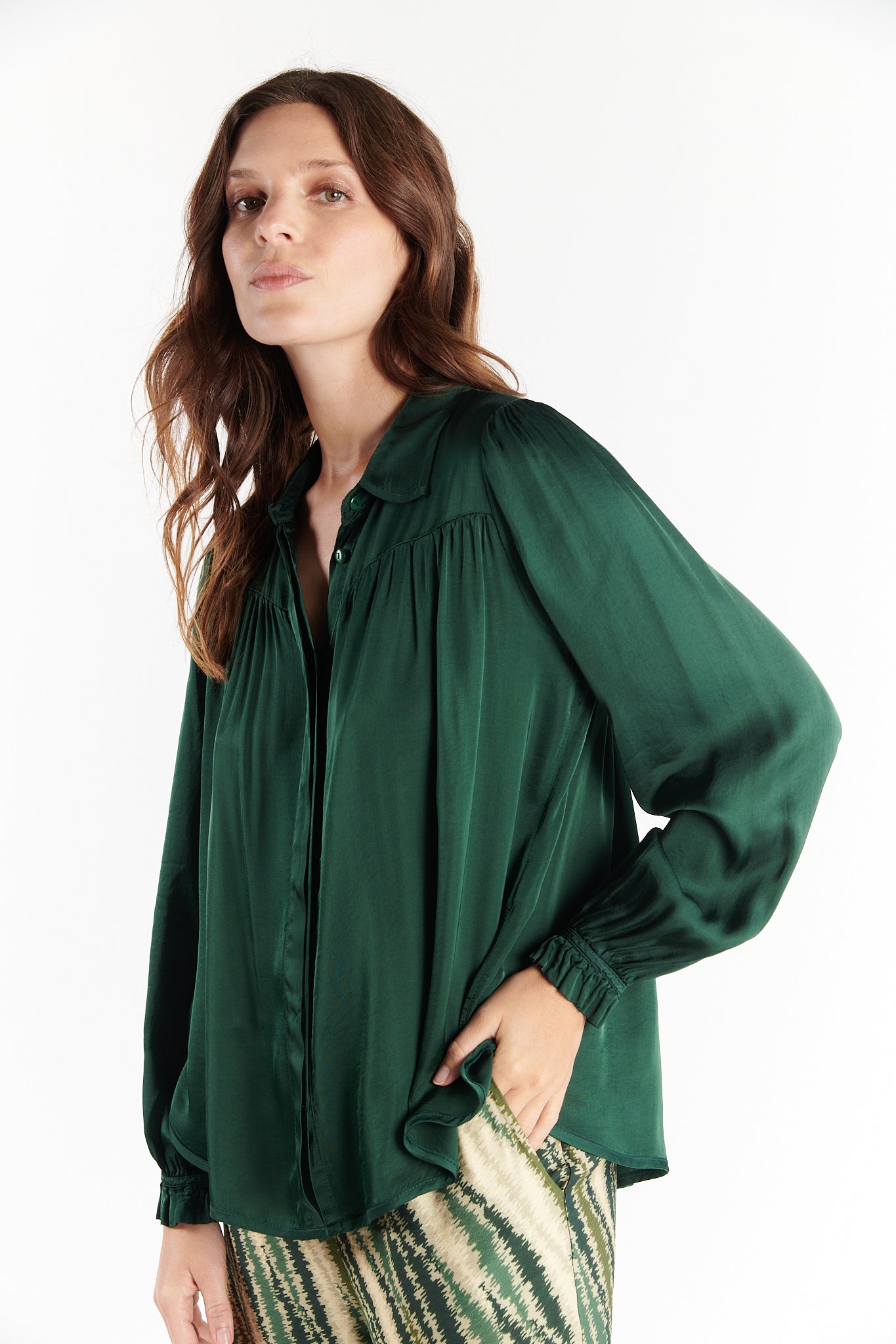 CHEMISE PEINTRE DANOA VERT PIN