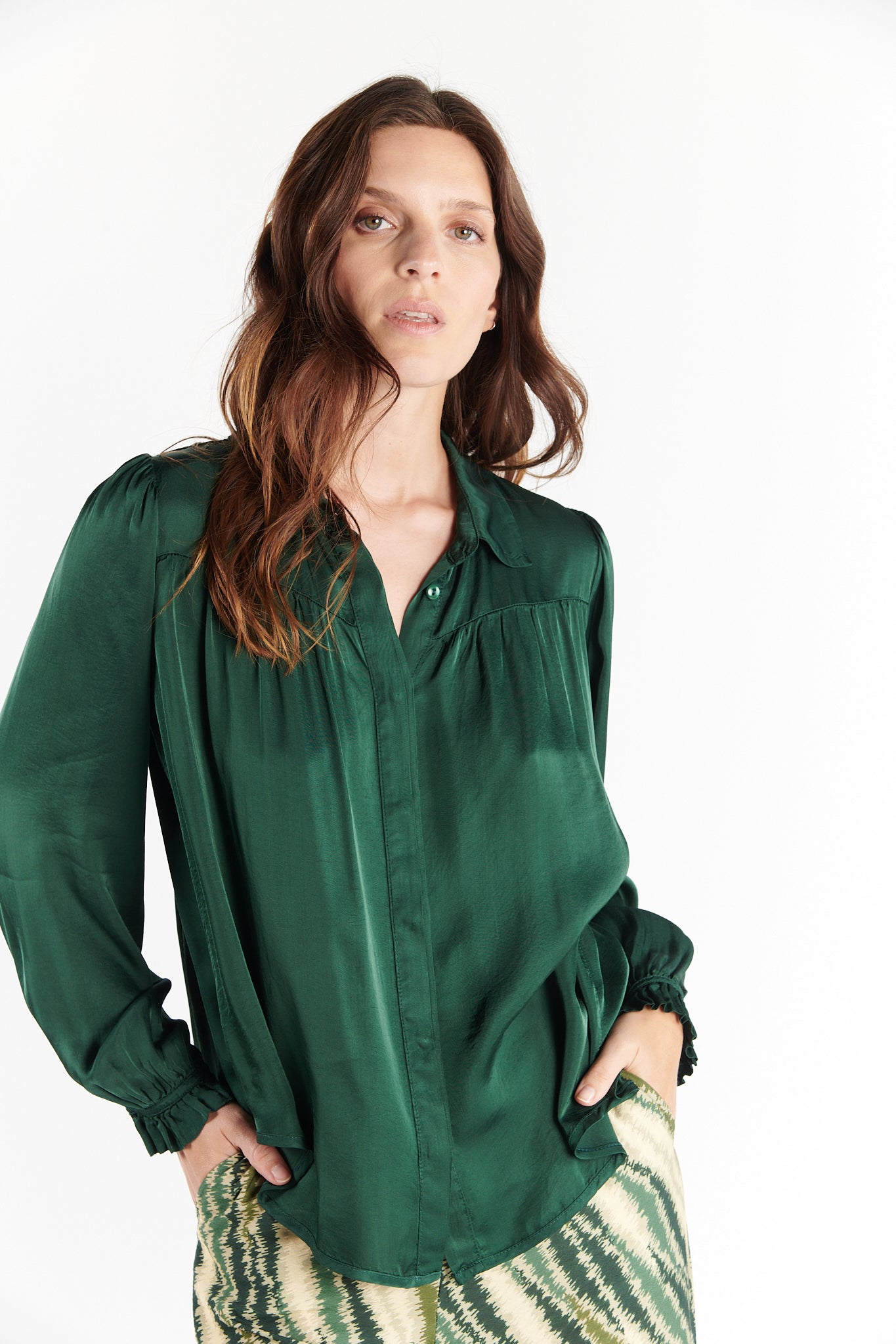 CHEMISE PEINTRE DANOA VERT PIN