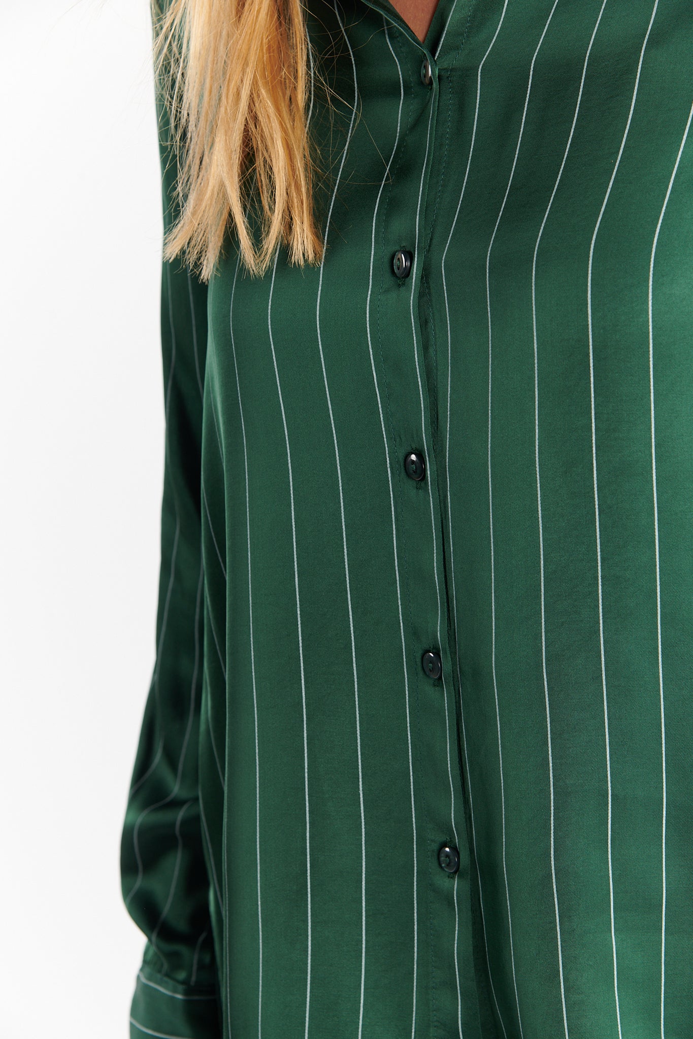 CHEMISE FLUIDE DYA RAYURES VERT PIN