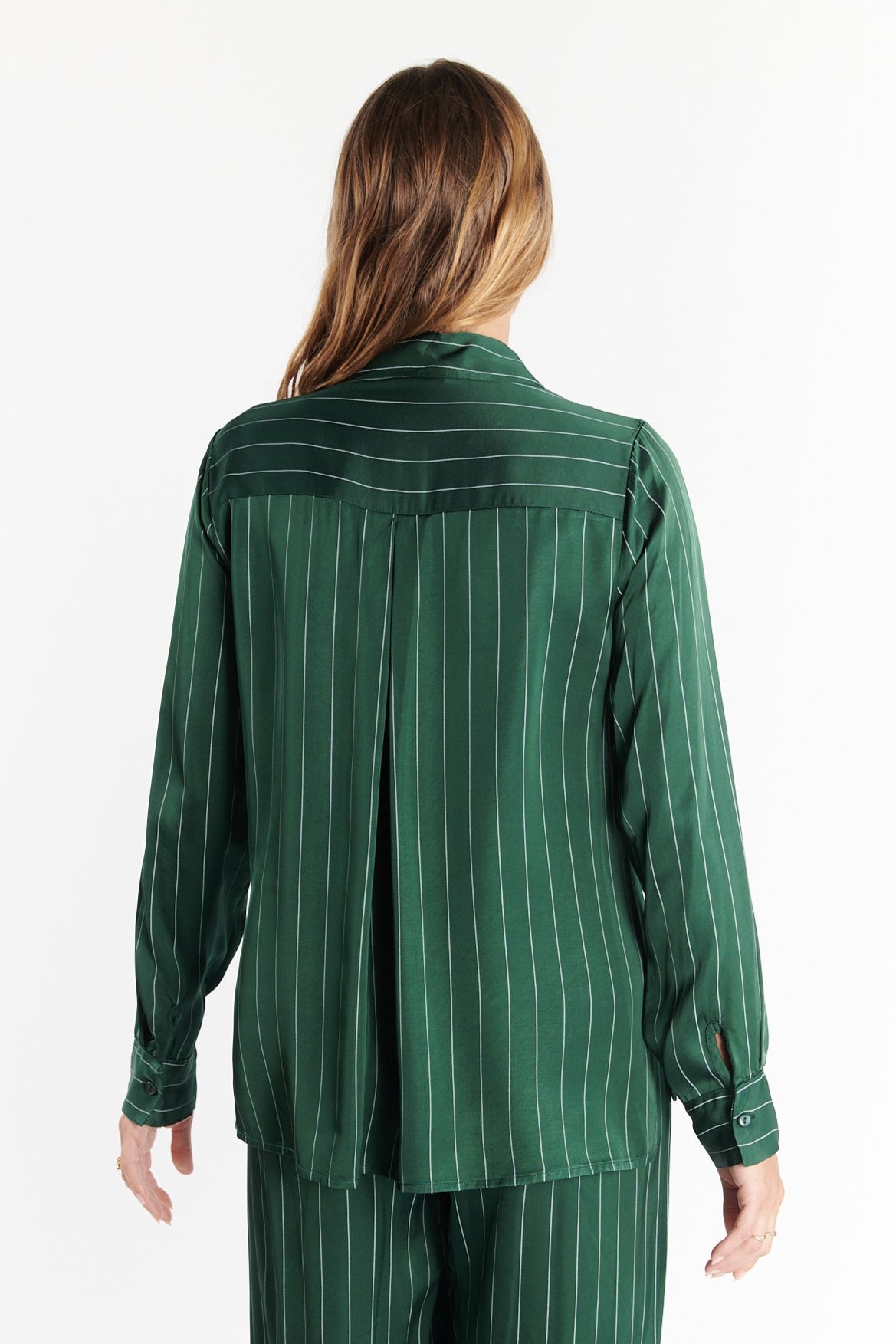 CHEMISE FLUIDE DYA RAYURES VERT PIN