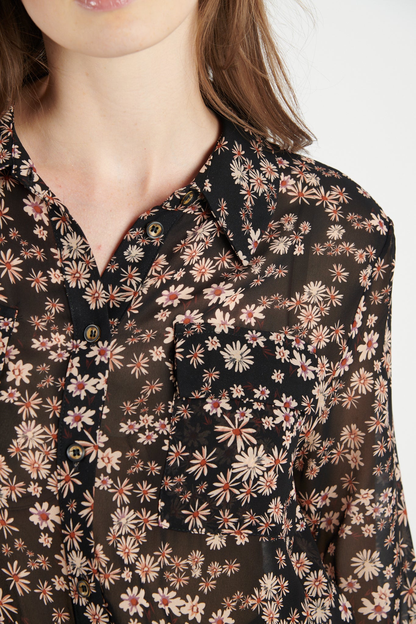 CHEMISE DANIELA IMPRIMÉ NOIR FLEUR