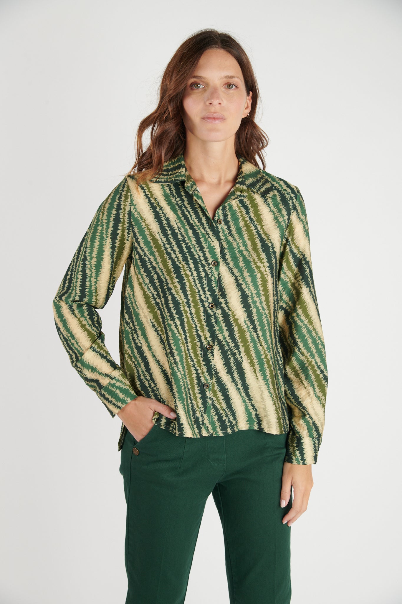 CHEMISE DÉBORAH IMPRIMÉ VERT ELECTRO