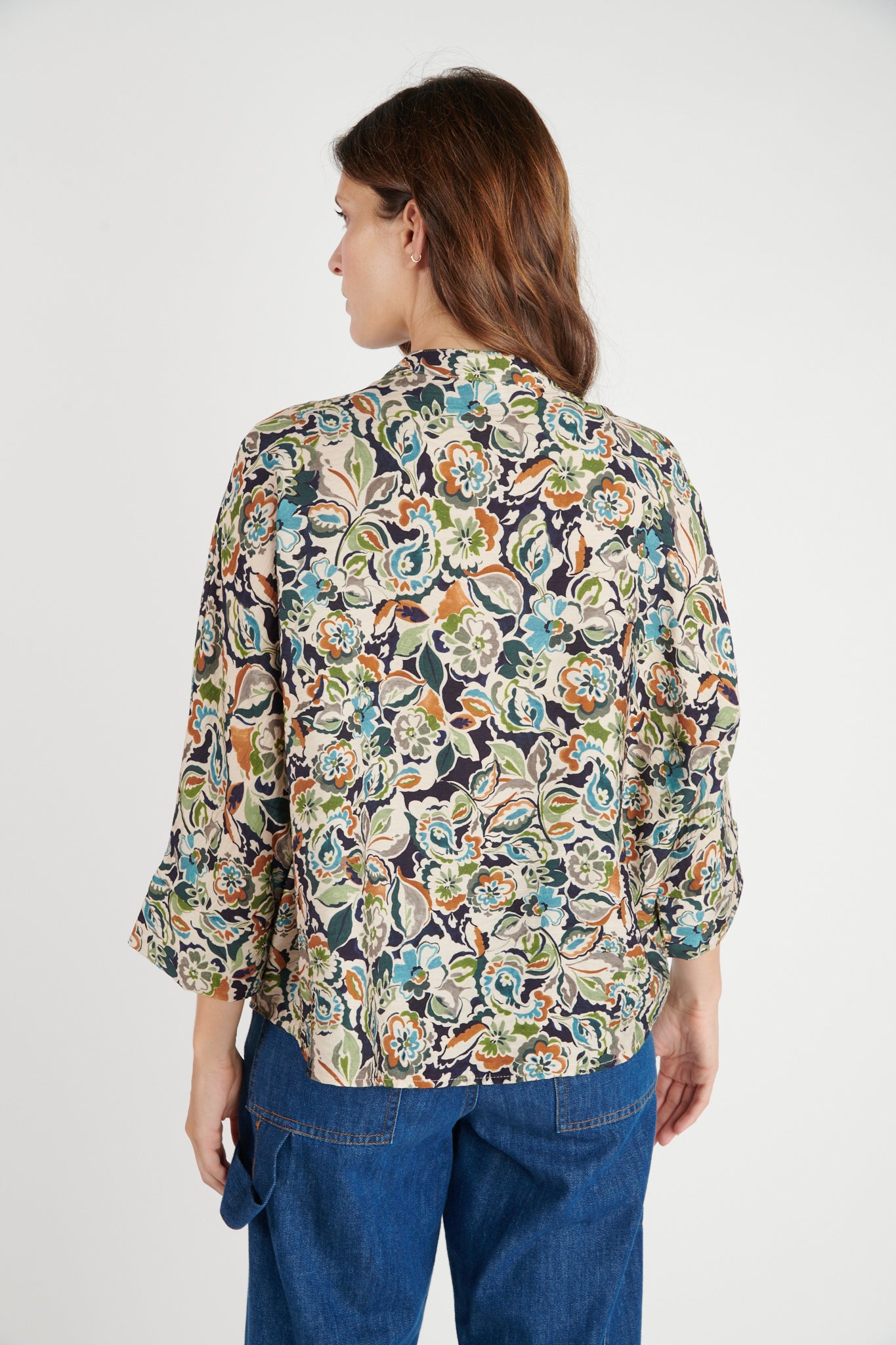 CHEMISE OVERSIZE IMPRIMÉE MARINE FLOWER DÉLIA