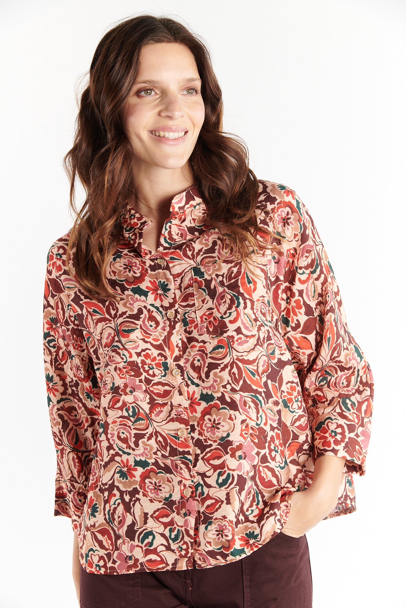 CHEMISE OVERSIZE IMPRIMÉ FLOWER PRUNE DÉLIA