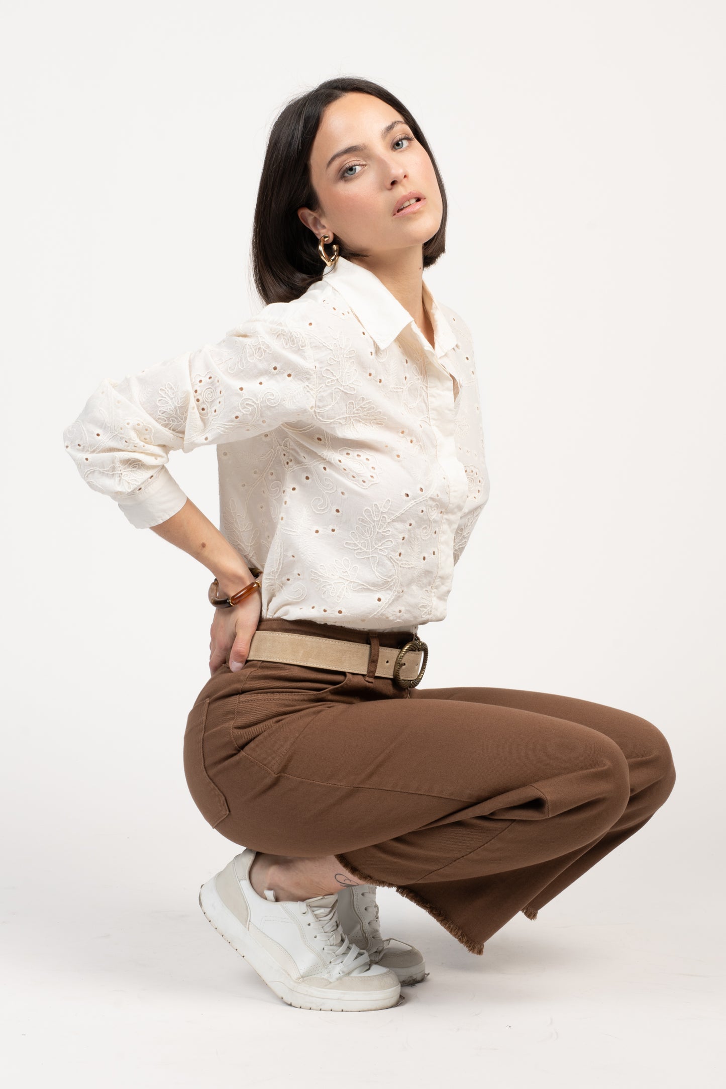 CHEMISE BRODÉE EDWIGE ÉCRUE