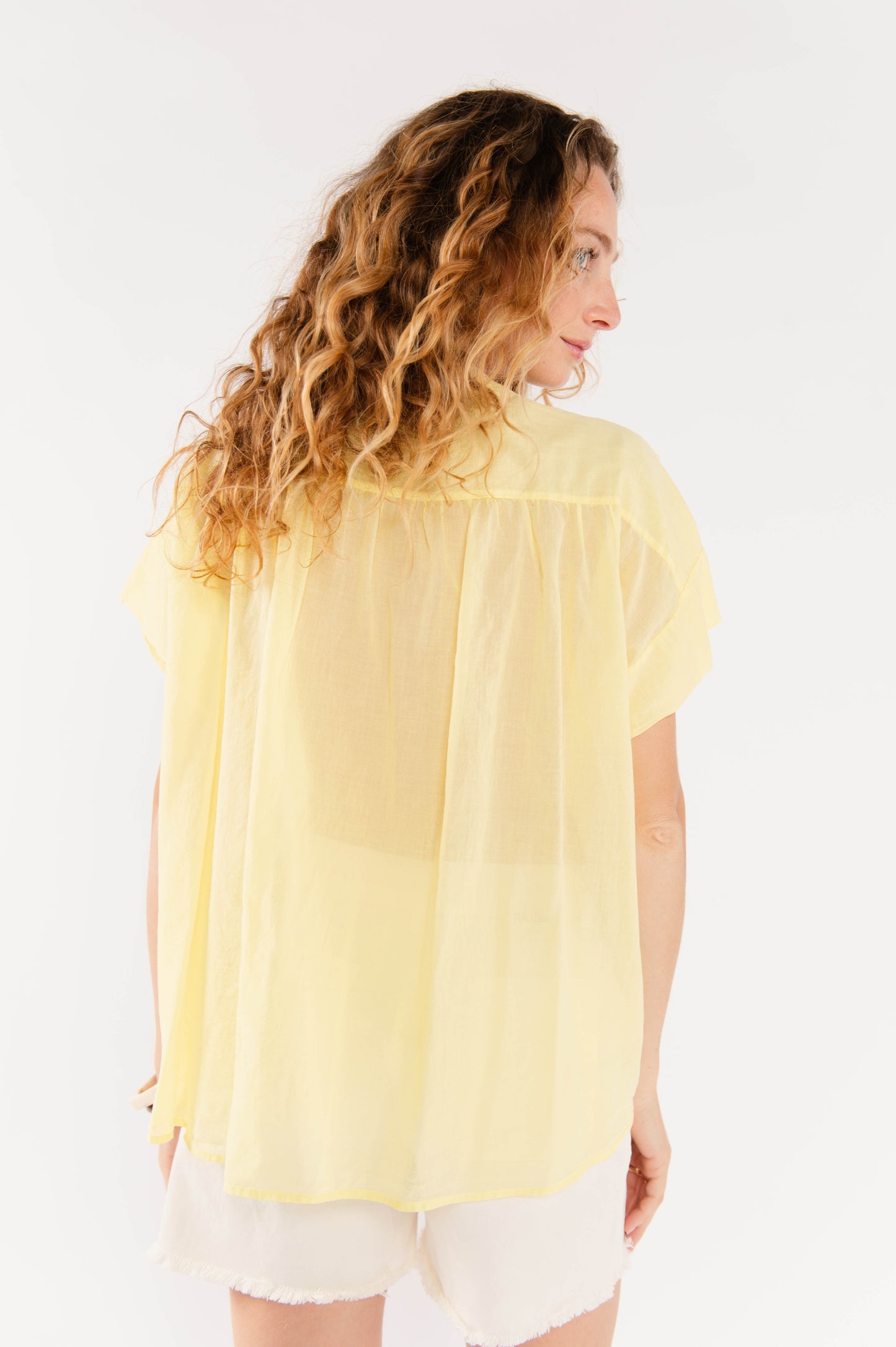 CHEMISIER EN VOILE DE COTON ÉMELINE MIMOSA