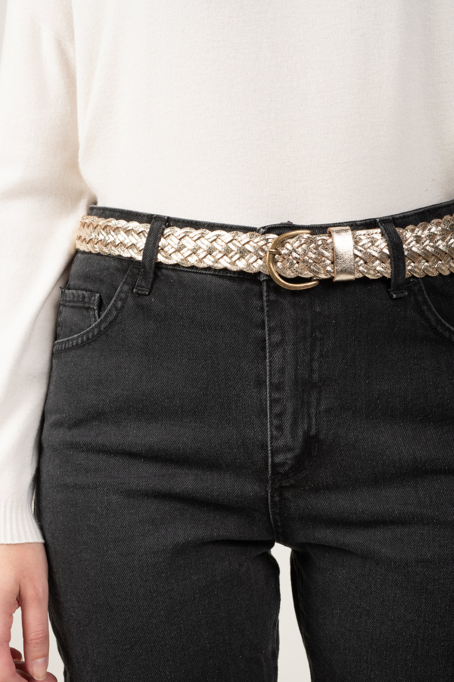 CEINTURE TRESSÉE LARGE MANON DORÉ